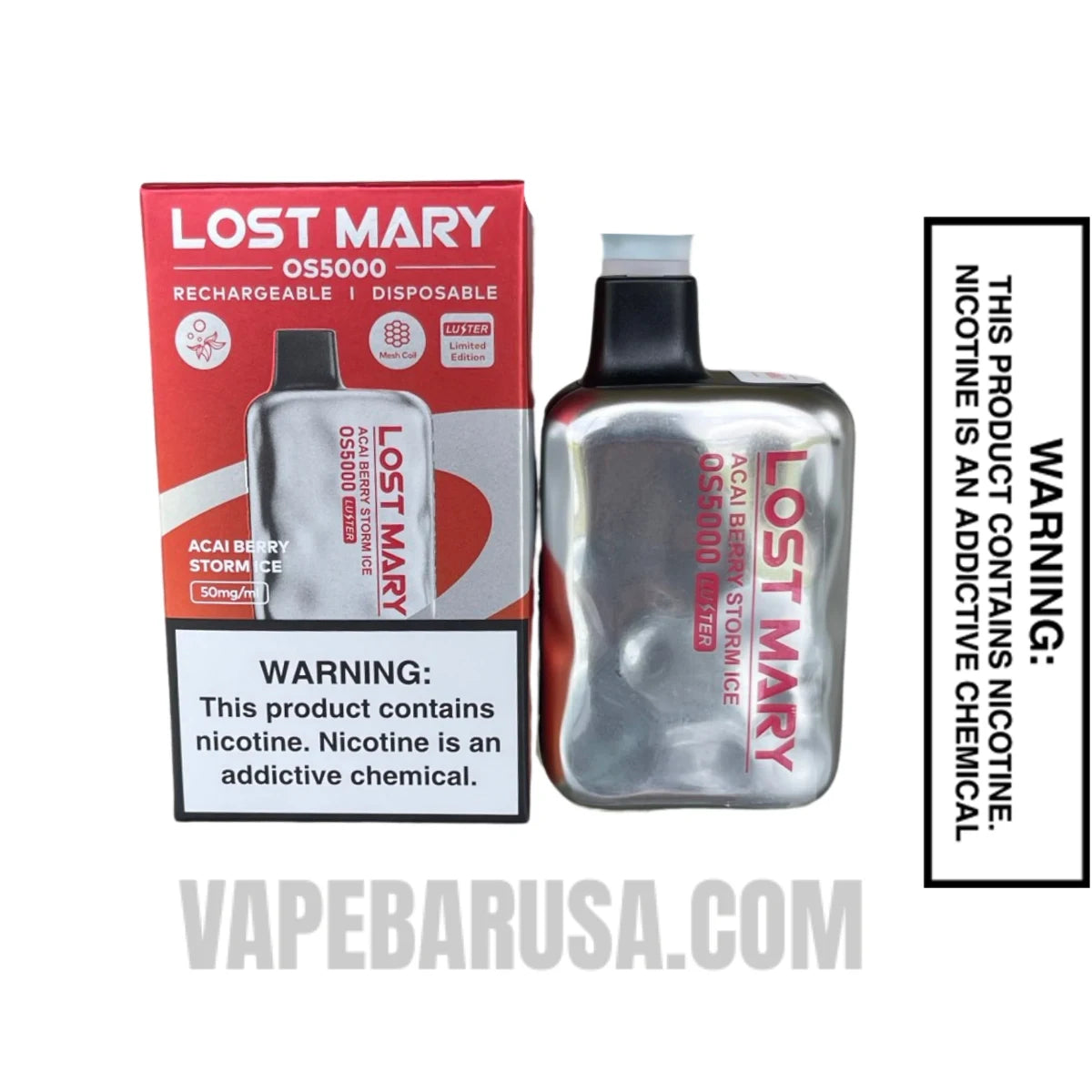 Acai Berry Storm Ice Lost Mary OS5000 Luster Edition Vape With Package Box Acai Berry Storm Ice Lost Mary OS5000 Luster Edition Vape With Package Box