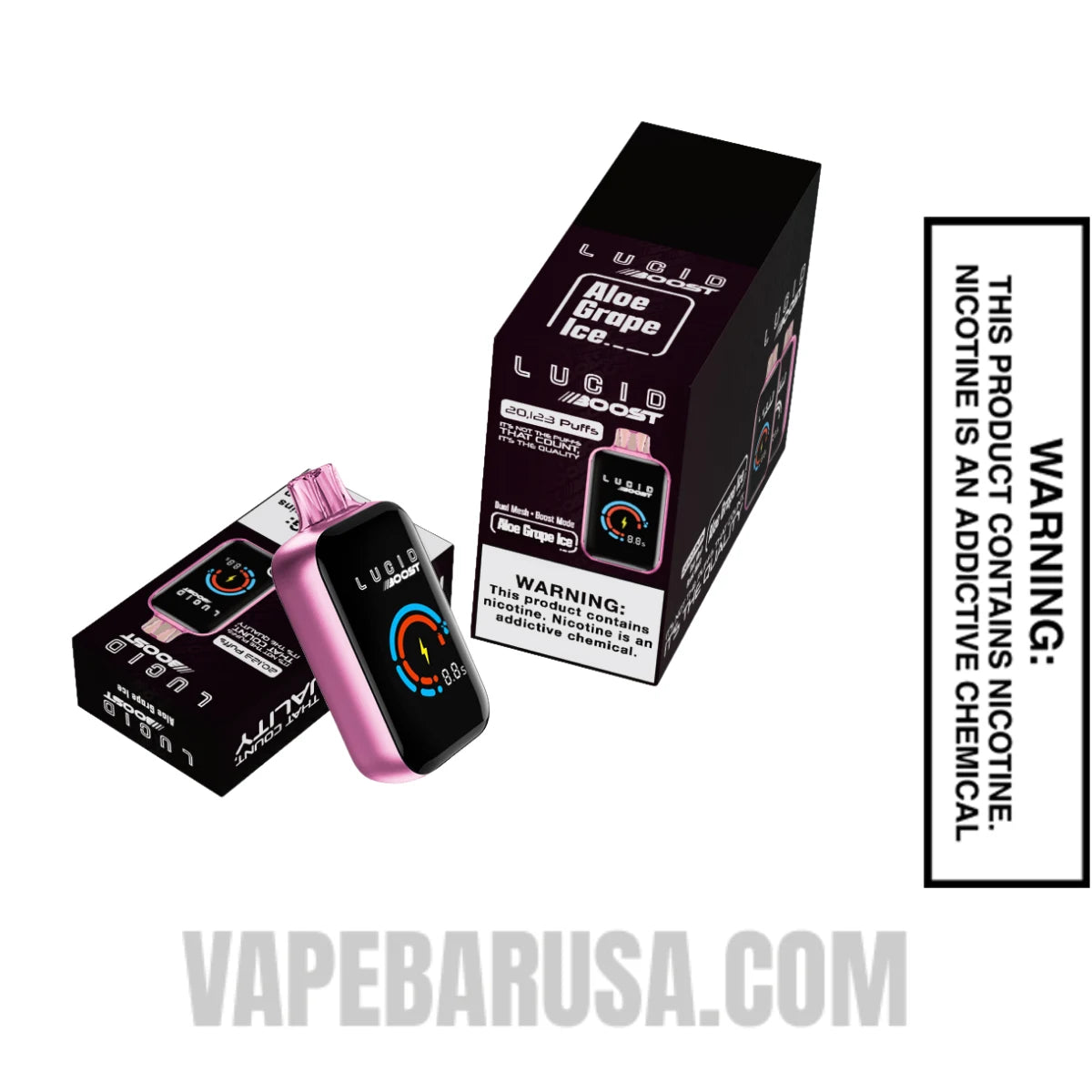 Aloe Grape Ice Lucid Boost 20123 Disposable Vape With Bundle Pack Aloe Grape Ice Lucid Boost 20123 Disposable Vape With Bundle Pack