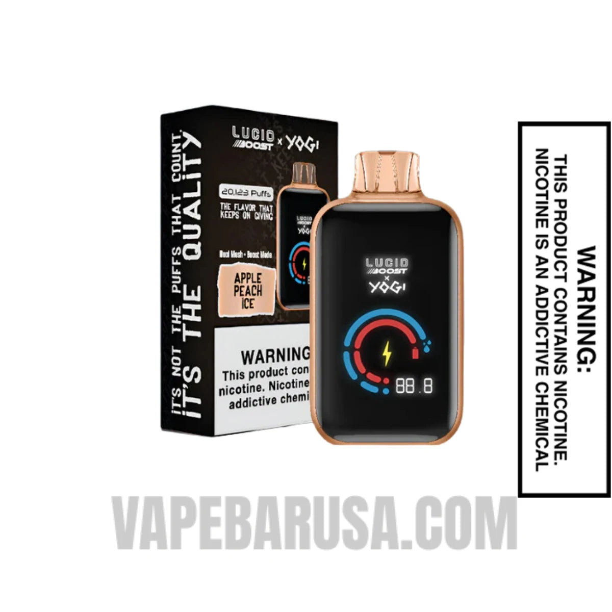 Apple Peach Ice Lucid Boost X Yogi 20123 Disposable Vape With Package Box Apple Peach Ice Lucid Boost X Yogi 20123 Disposable Vape With Package Box