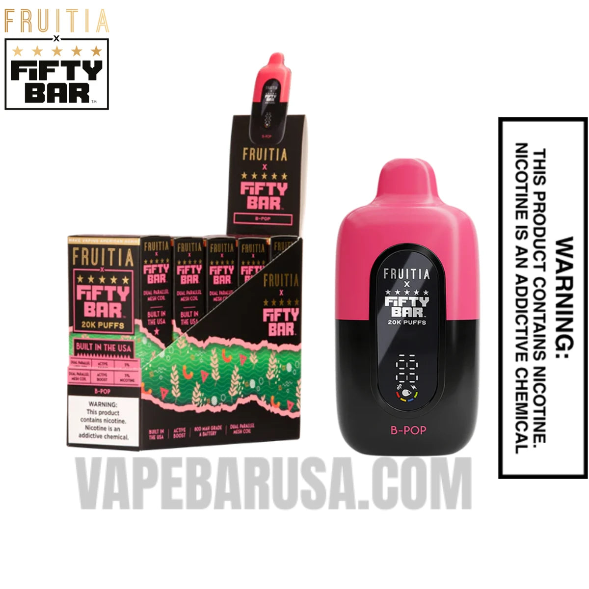 B-pop Fruitia X Fifty Bar 20K Vape With Bundle Pack B-pop Fruitia X Fifty Bar 20K Vape With Bundle Pack