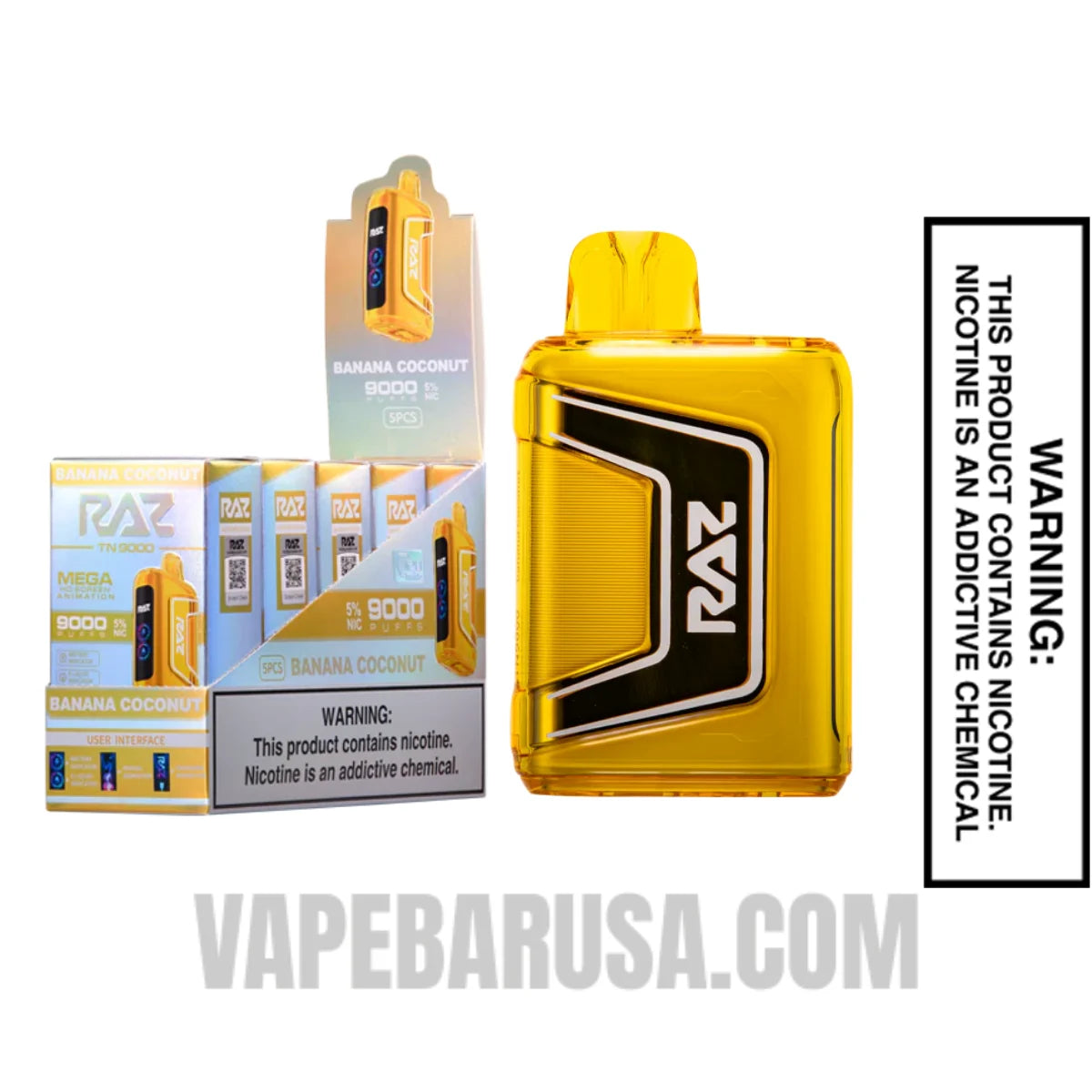 Banana Coconut RAZ TN9000 Disposable Vape With Bundle Pack Banana Coconut RAZ TN9000 Disposable Vape With Bundle Pack