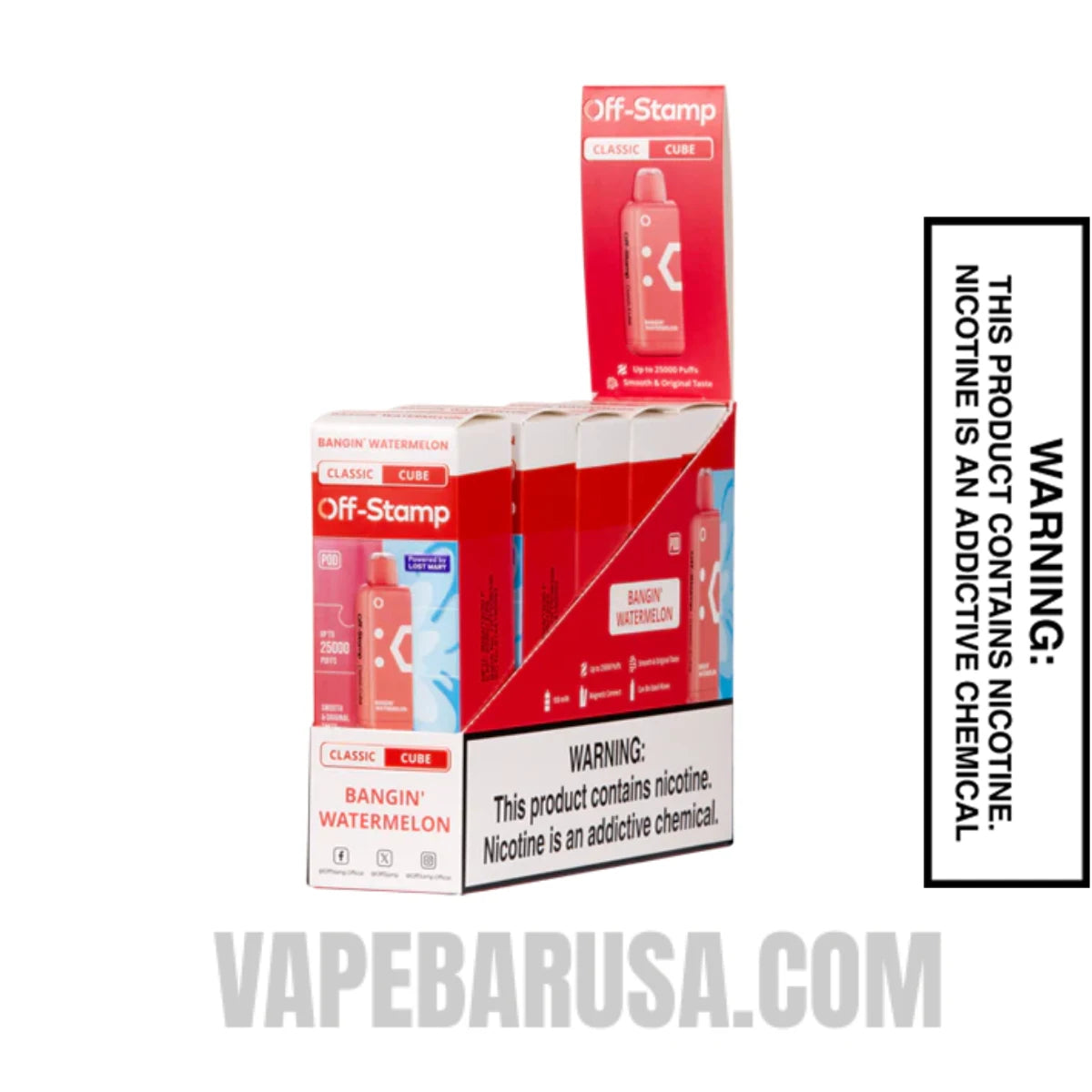Bangin Watermelon Off Stamp Classic Cube 25K Disposable Pod With bundle Box
Bangin Watermelon Off Stamp Classic Cube 25K Disposable Pod With bundle Box