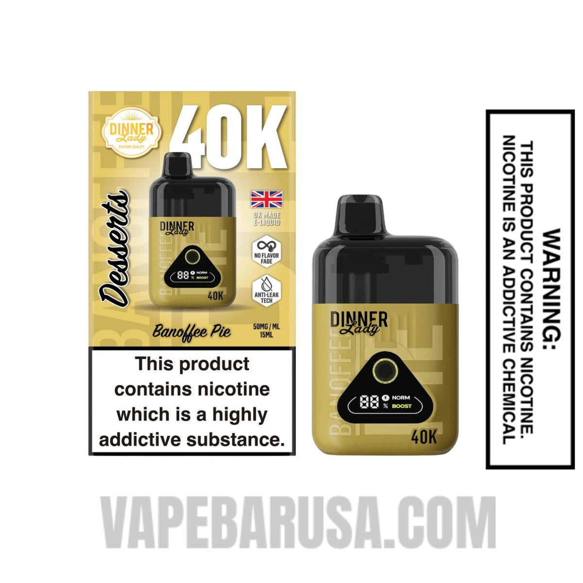 Banoffee Pie Dinner Lady 40K Disposable Vape With Package Box Banoffee Pie Dinner Lady 40K Disposable Vape With Package Box