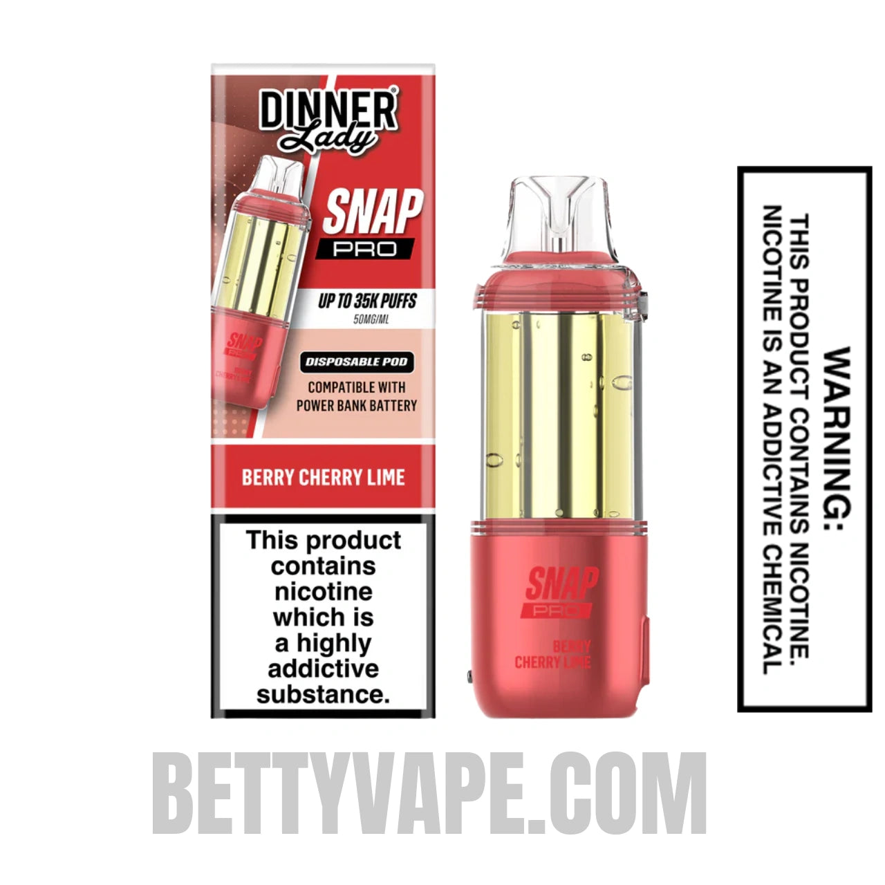 Berry Cherry Lime Dinner Lady Snap Pro 35K Disposable Vape Pod with package box Berry Cherry Lime Dinner Lady Snap Pro 35K Disposable Vape Pod with package box