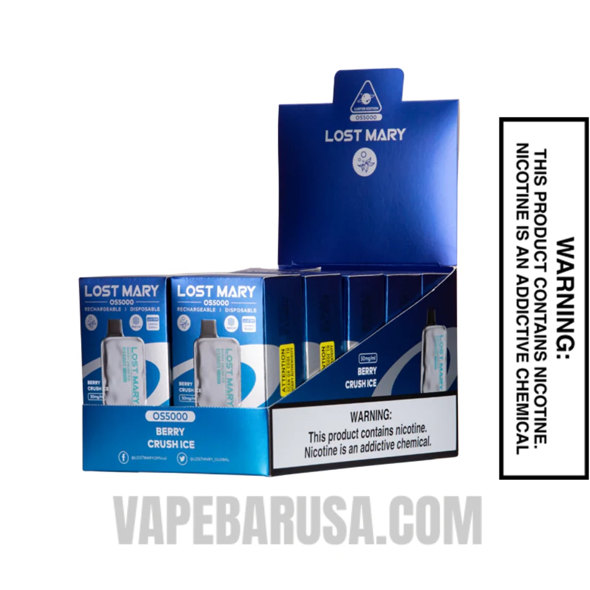 Berry Crush Ice Lost Mary OS5000 Luster Edition Vape With bundle Box Berry Crush Ice Lost Mary OS5000 Luster Edition Vape With bundle Box