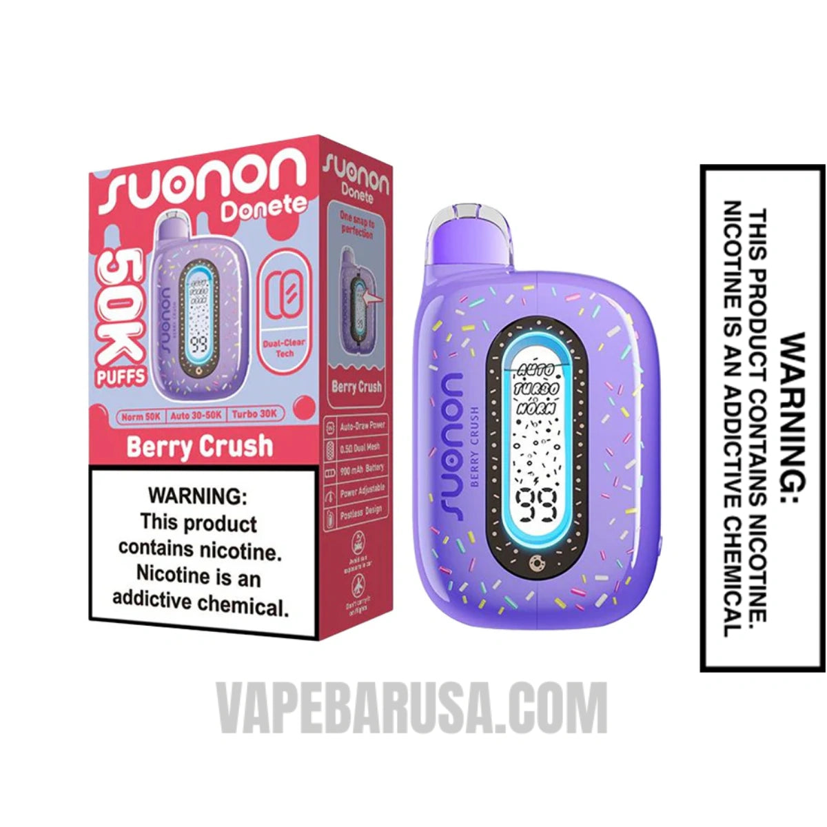 Berry Crush Suonon Donete 50k Disposable Vape With Package Box Berry Crush Suonon Donete 50k Disposable Vape With Package Box
