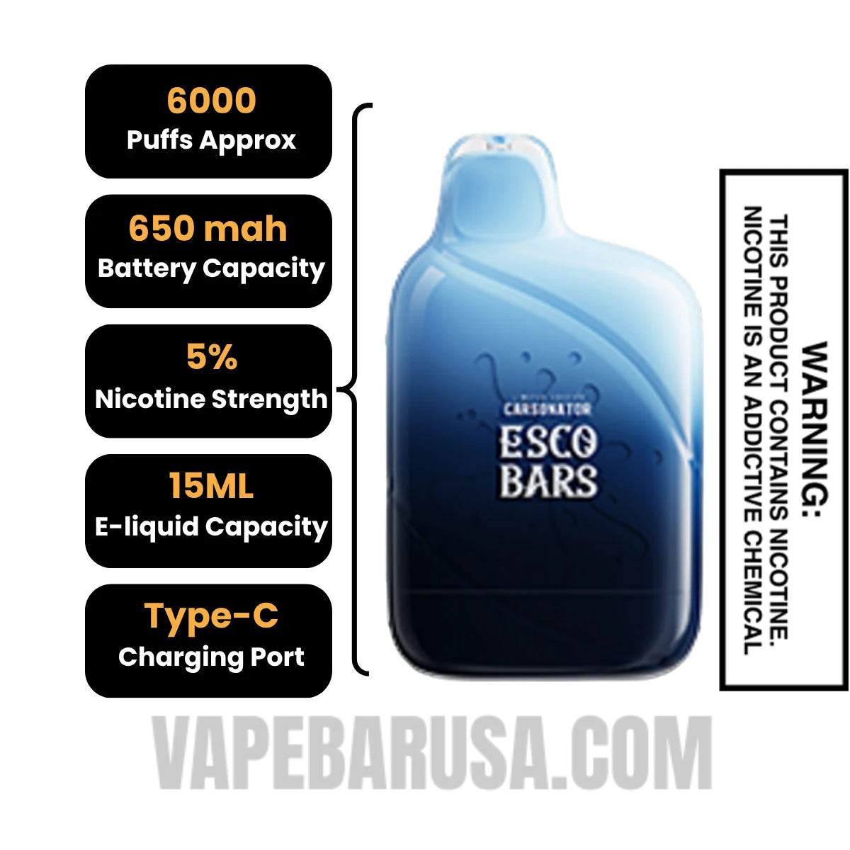 Black Dragon Ice Esco Bars 6000 Puffs Disposable Vape Specifications Black Dragon Ice Esco Bars 6000 Puffs Disposable Vape Specifications