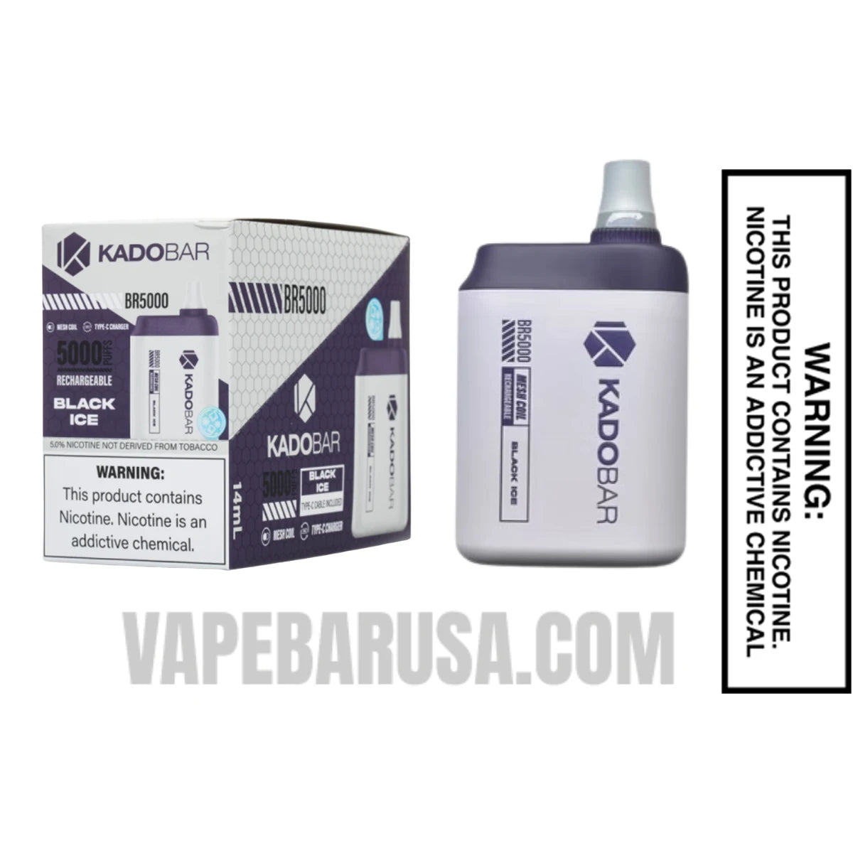 Black Ice Kado Bar BR5000 Disposable Vape With Bundle Pack Black Ice Kado Bar BR5000 Disposable Vape With Bundle Pack