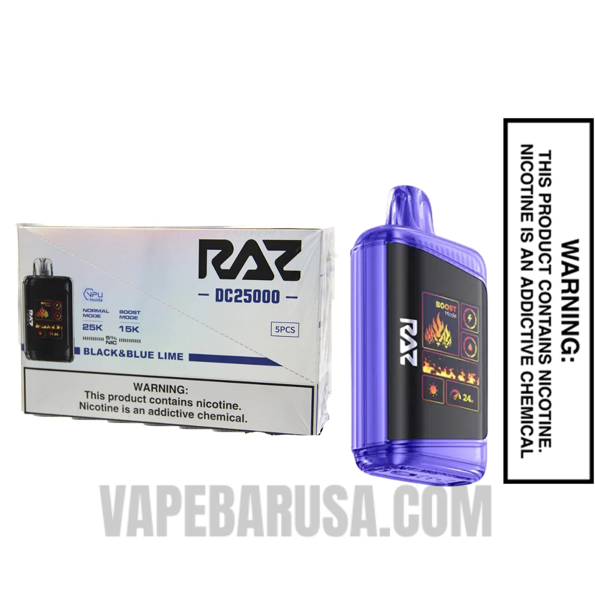 Black & Blue Lime RAZ DC25000 Disposable Vape With Bundle Pack Black & Blue Lime RAZ DC25000 Disposable Vape With Bundle Pack