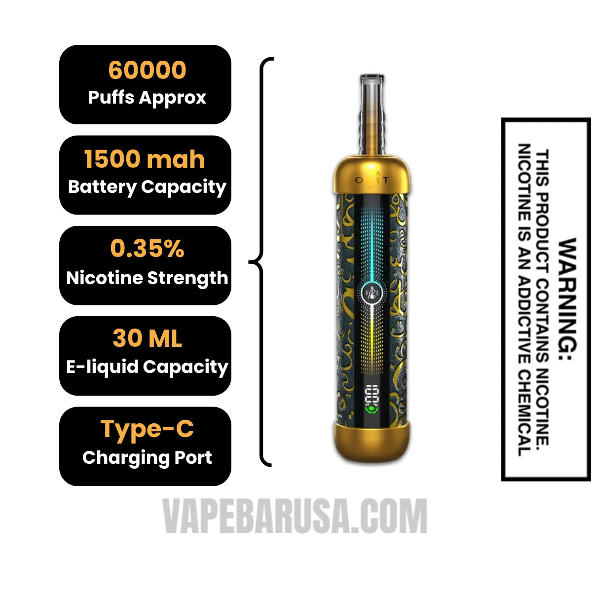 Blackcurrant Ice OLIT Hookalit Pro 60K Disposable Vape Specifications Blackcurrant Ice OLIT Hookalit Pro 60K Disposable Vape Specifications