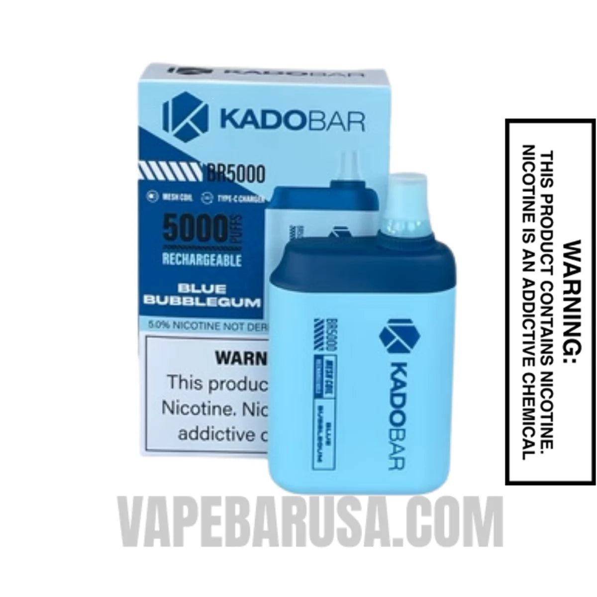 Blue Bubblegum Kado Bar BR5000 Disposable Vape With Package Box Blue Bubblegum Kado Bar BR5000 Disposable Vape With Package Box