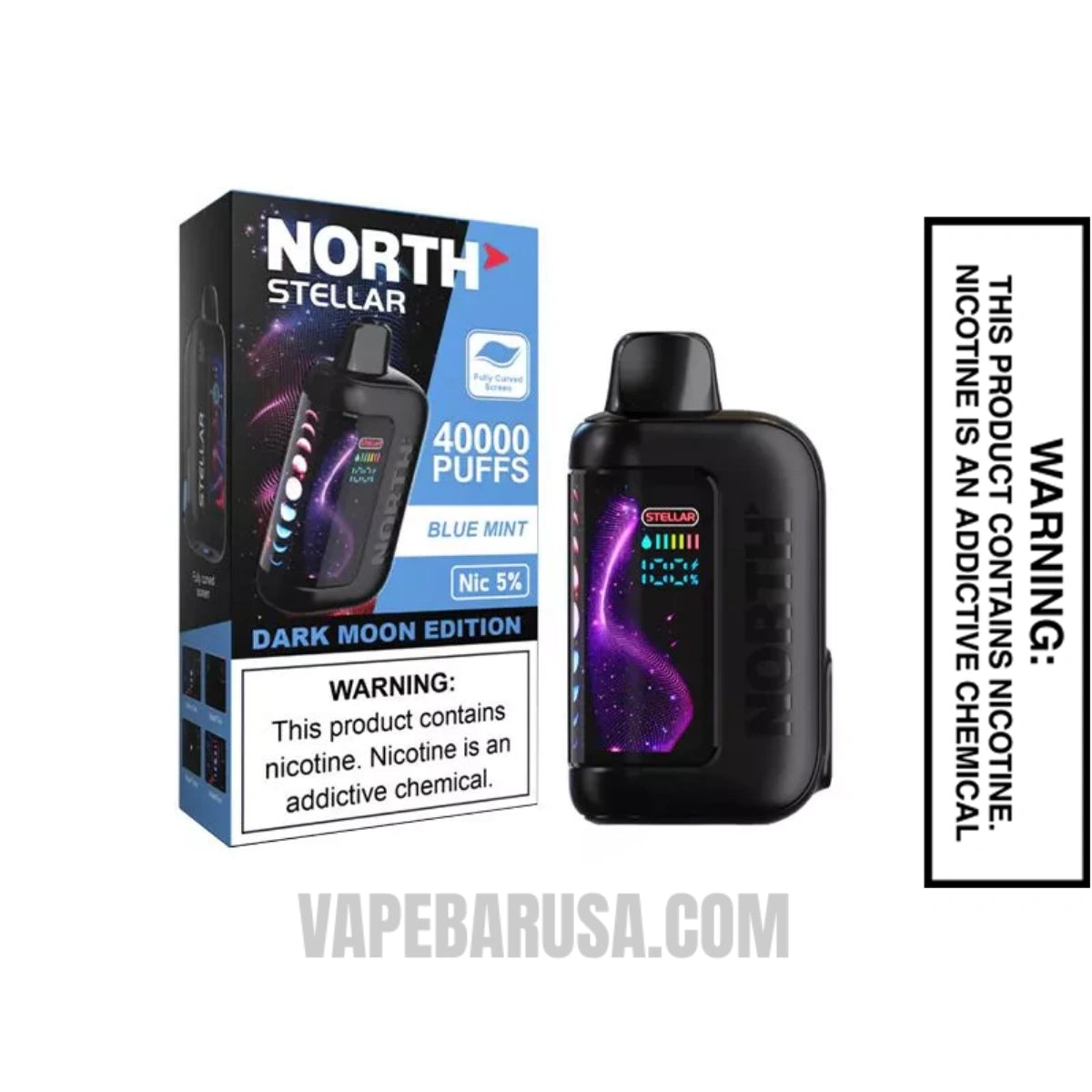 Blue Mint North Stellar Dark Moon Edition 40K Vape With Package Box Blue Mint North Stellar Dark Moon Edition 40K Vape With Package Box