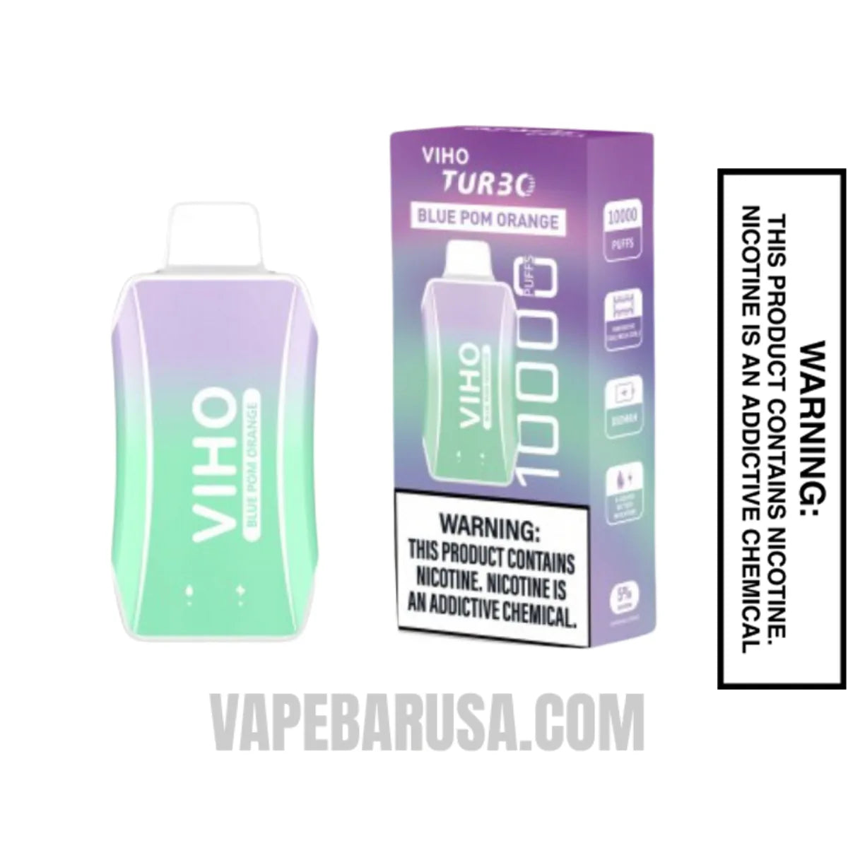Blue Pom Orange VIHO Turbo Vape 10000 Puffs With Package Box Blue Pom Orange VIHO Turbo Vape 10000 Puffs With Package Box