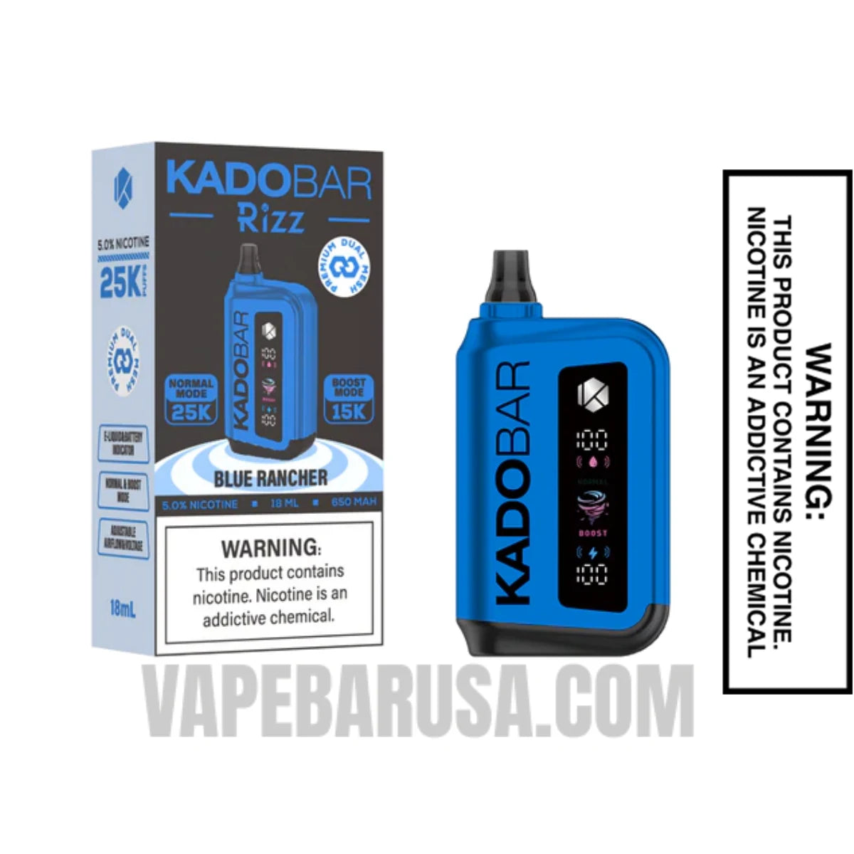 Blue Rancher Kado Bar Rizz 25000 Disposable Vape with Package Box Blue Rancher Kado Bar Rizz 25000 Disposable Vape with Package Box