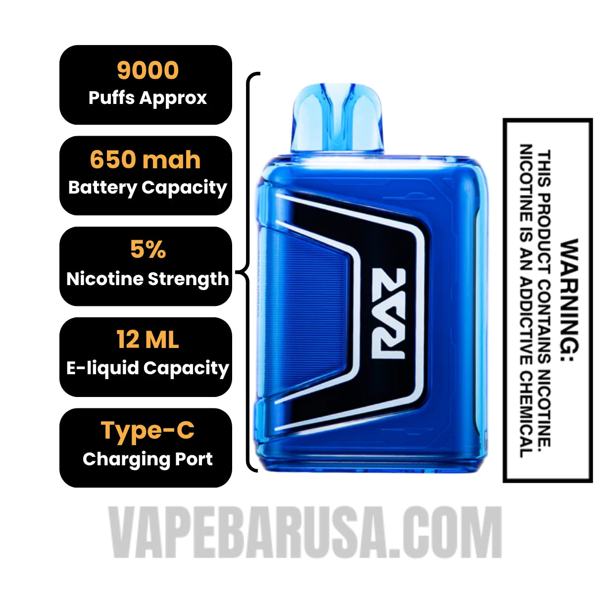 Blue Raz Cotton Clouds RAZ TN9000 Disposable Vape Specifications Blue Raz Cotton Clouds RAZ TN9000 Disposable Vape Specifications