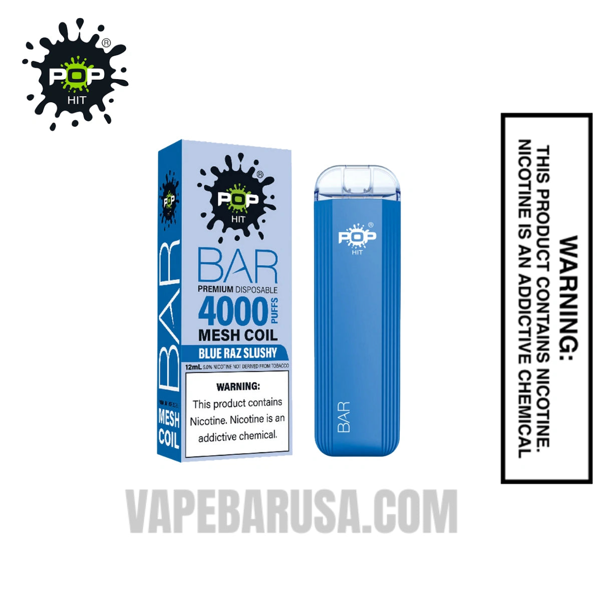 Blue Raz Slushy Pop HIT Bar 4000 Puffs Disposable Vape Blue Raz Slushy Pop HIT Bar 4000 Puffs Disposable Vape