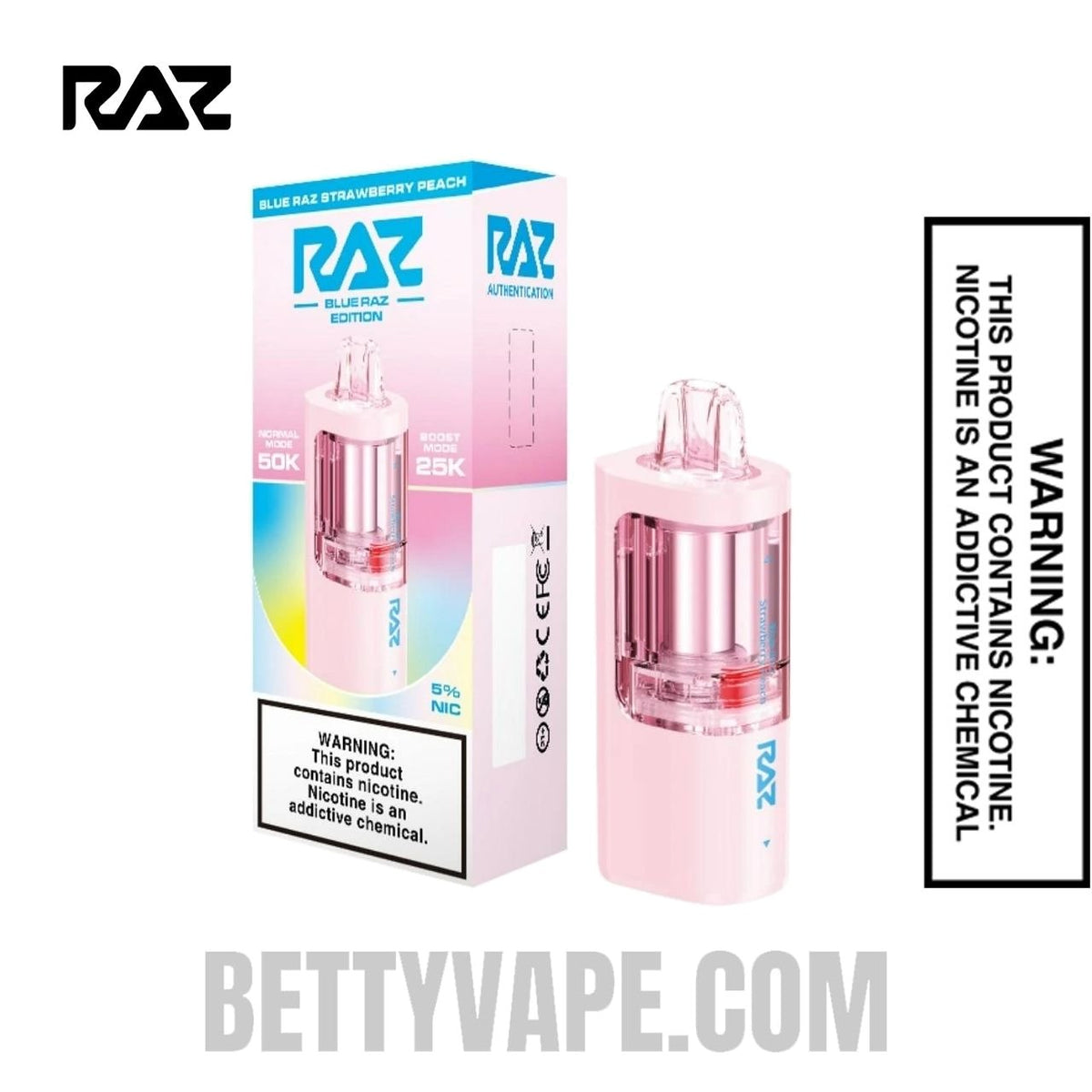 Blue Raz Strawberry Peach RAZ VUE 50K Disposable Vape Pod With Bundle Pack Blue Raz Strawberry Peach RAZ VUE 50K Disposable Vape Pod With Bundle Pack