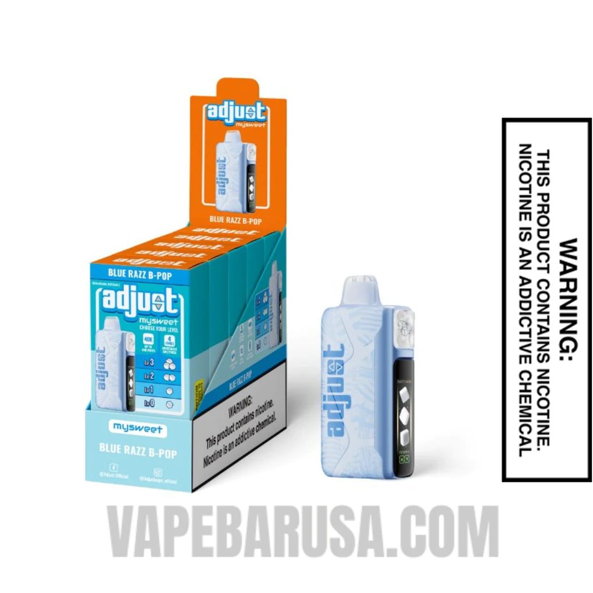 Blue Razz B-Pop Adjust MySweet 40K Disposable Vape Blue Razz B-Pop Adjust MySweet 40K Disposable Vape
