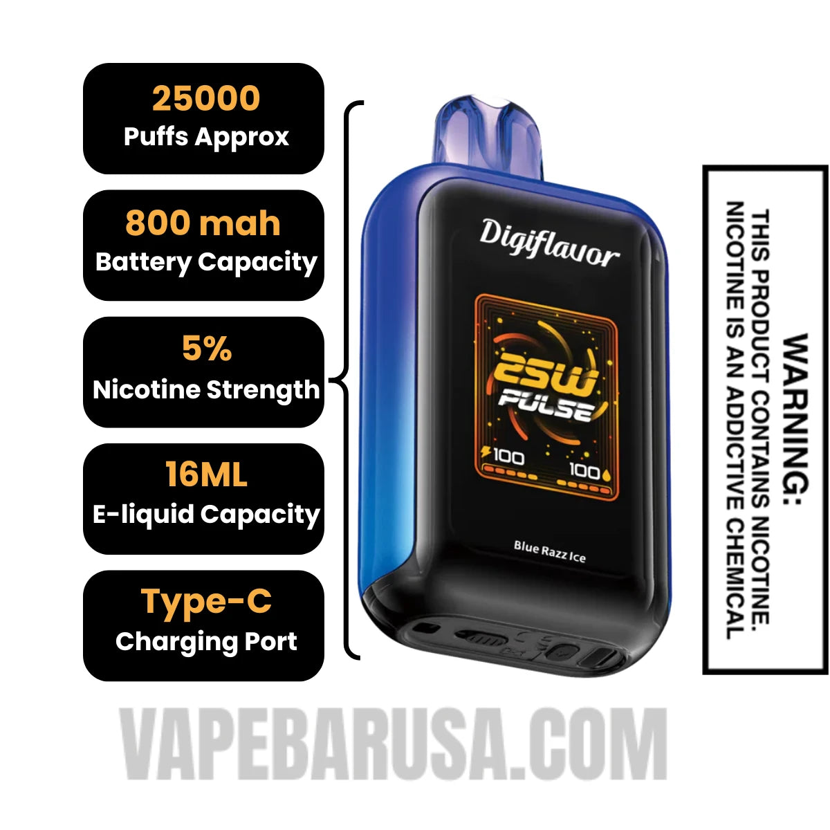 Blue Razz Ice Digiflavor Sky 25K Vape Specifications Blue Razz Ice Digiflavor Sky 25K Vape Specifications