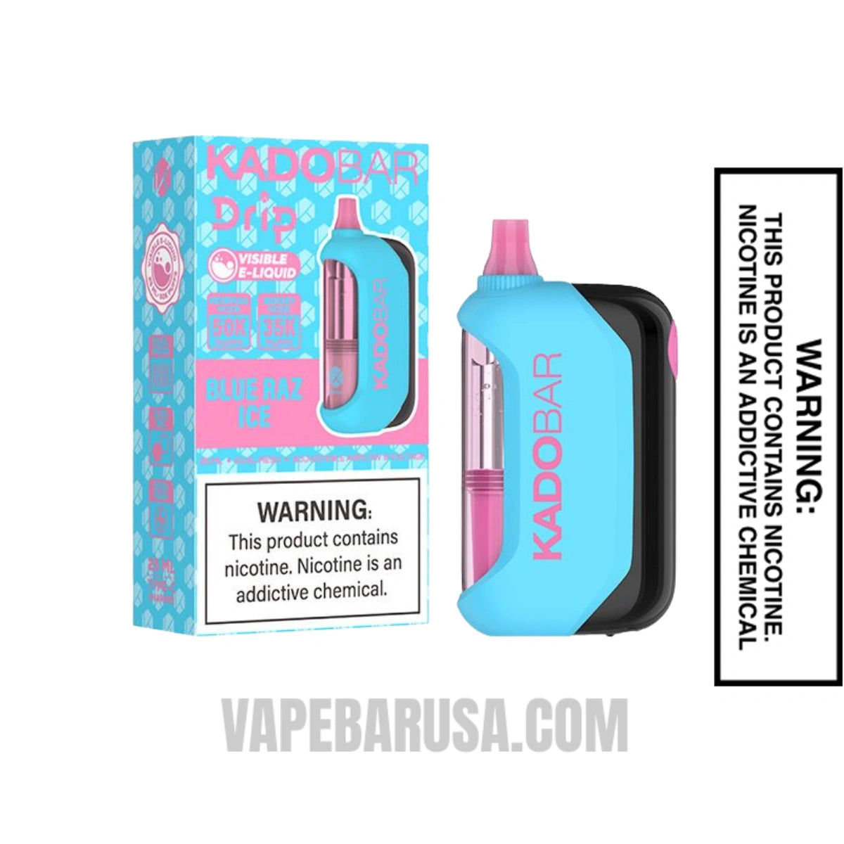 Blue Razz Ice Kado Bar Drip 50K Disposable Vape With Package Box Blue Razz Ice Kado Bar Drip 50K Disposable Vape With Package Box