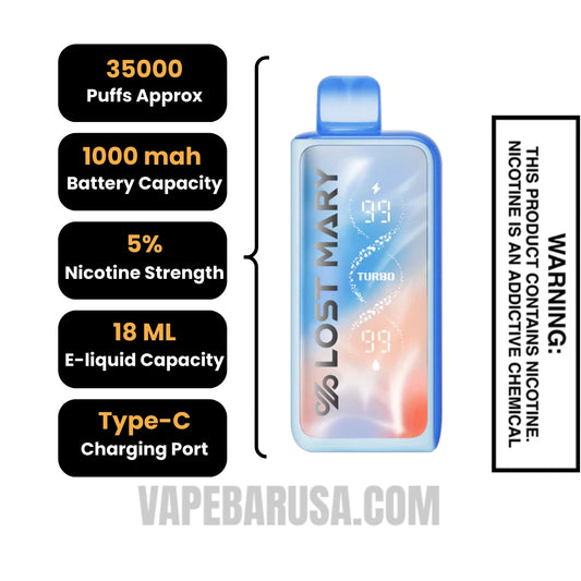 Blue Razz Ice Lost Mary MT35000 Turbo Disposable Vape Blue Razz Ice Lost Mary MT35000 Turbo Disposable Vape