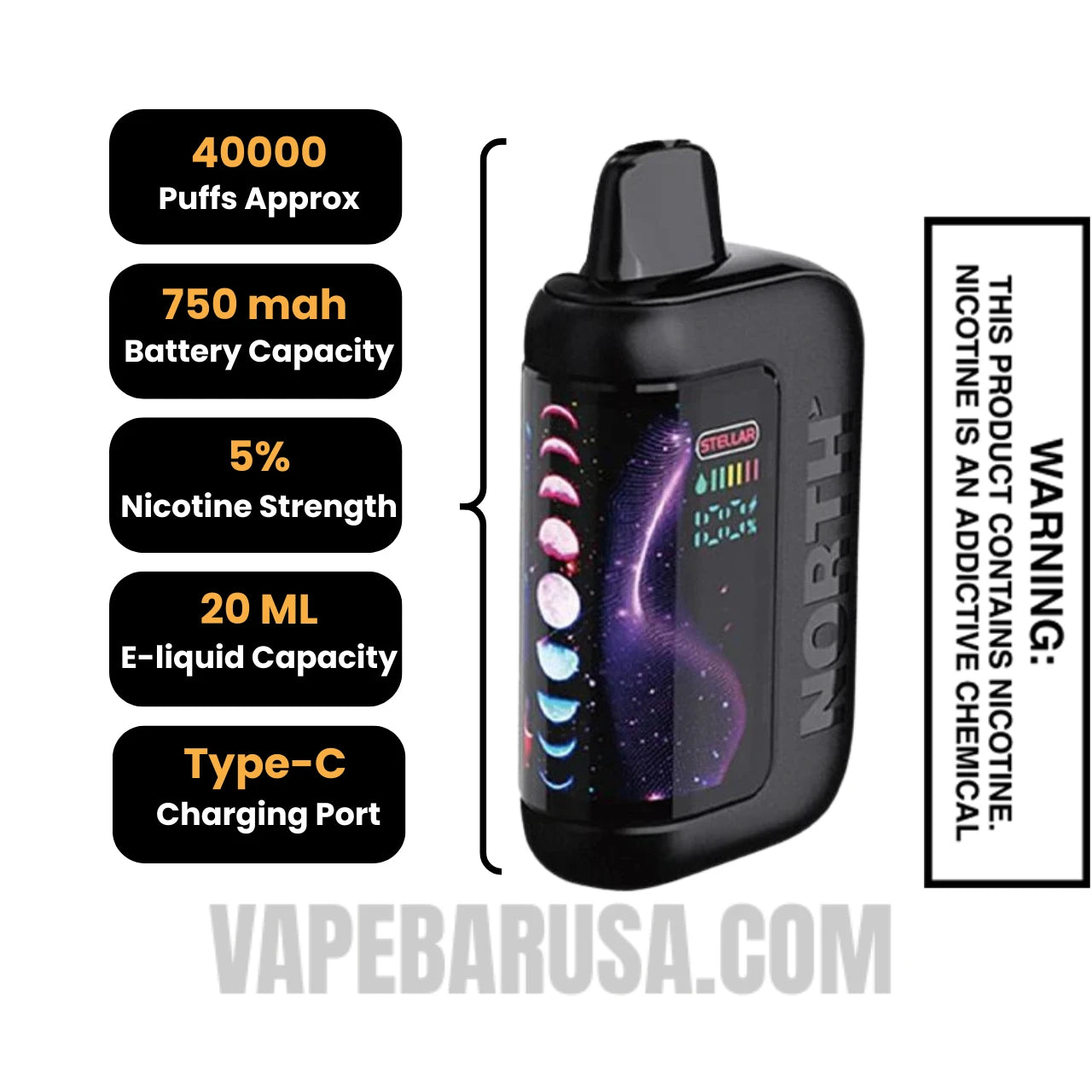 Blue Razz Ice North Stellar Dark Moon 40K Disposable Vape specifications Blue Razz Ice North Stellar Dark Moon 40K Disposable Vape specifications