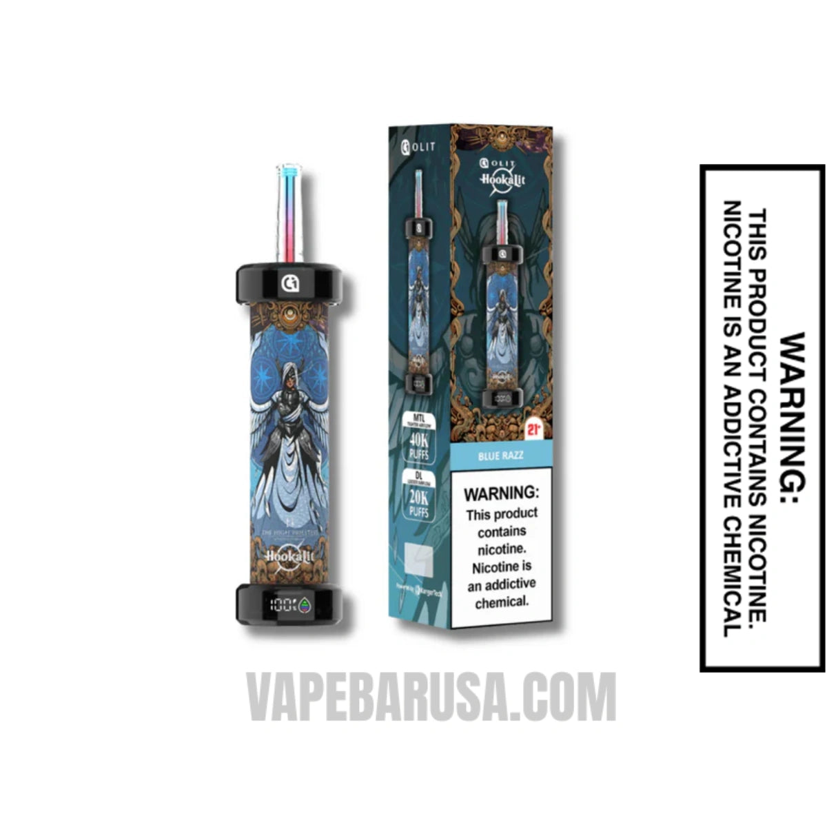 Blue Razz OLIT Hookalit 40000 Disposable Vape With Package Box Blue Razz OLIT Hookalit 40000 Disposable Vape With Package Box