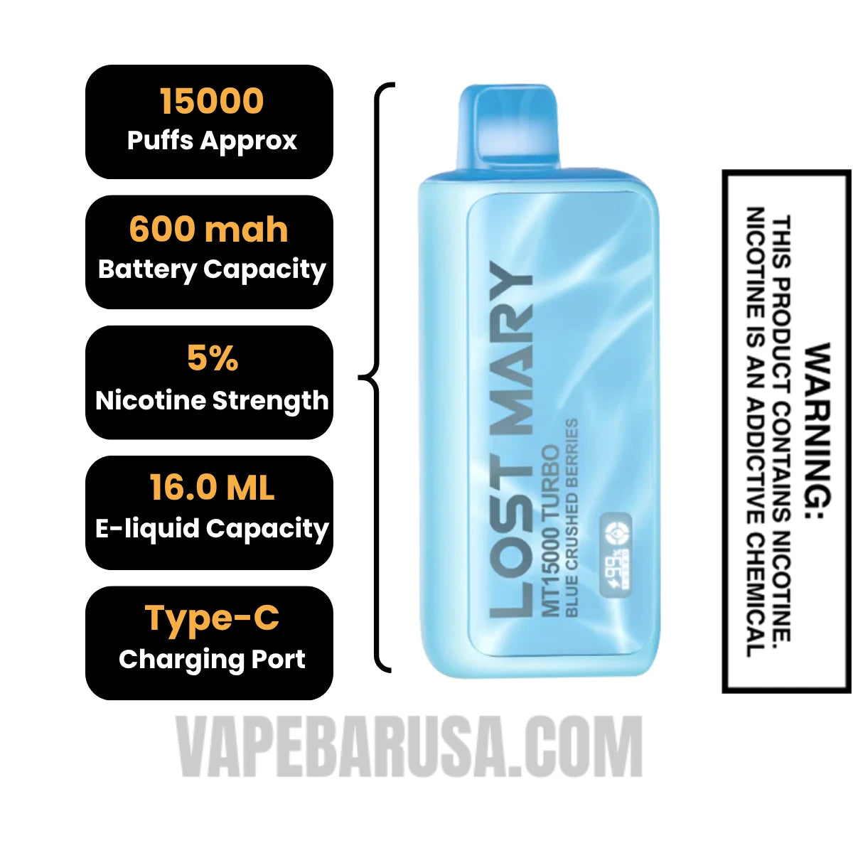 Blue Crushed Berries Lost Mary MT15000 Turbo Vape Blue Crushed Berries Lost Mary MT15000 Turbo Vape