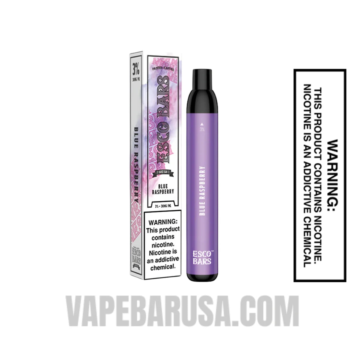 Blue Raspberry Esco Bars 2500 Puffs Disposable Vape With Package Box Blue Raspberry Esco Bars 2500 Puffs Disposable Vape With Package Box