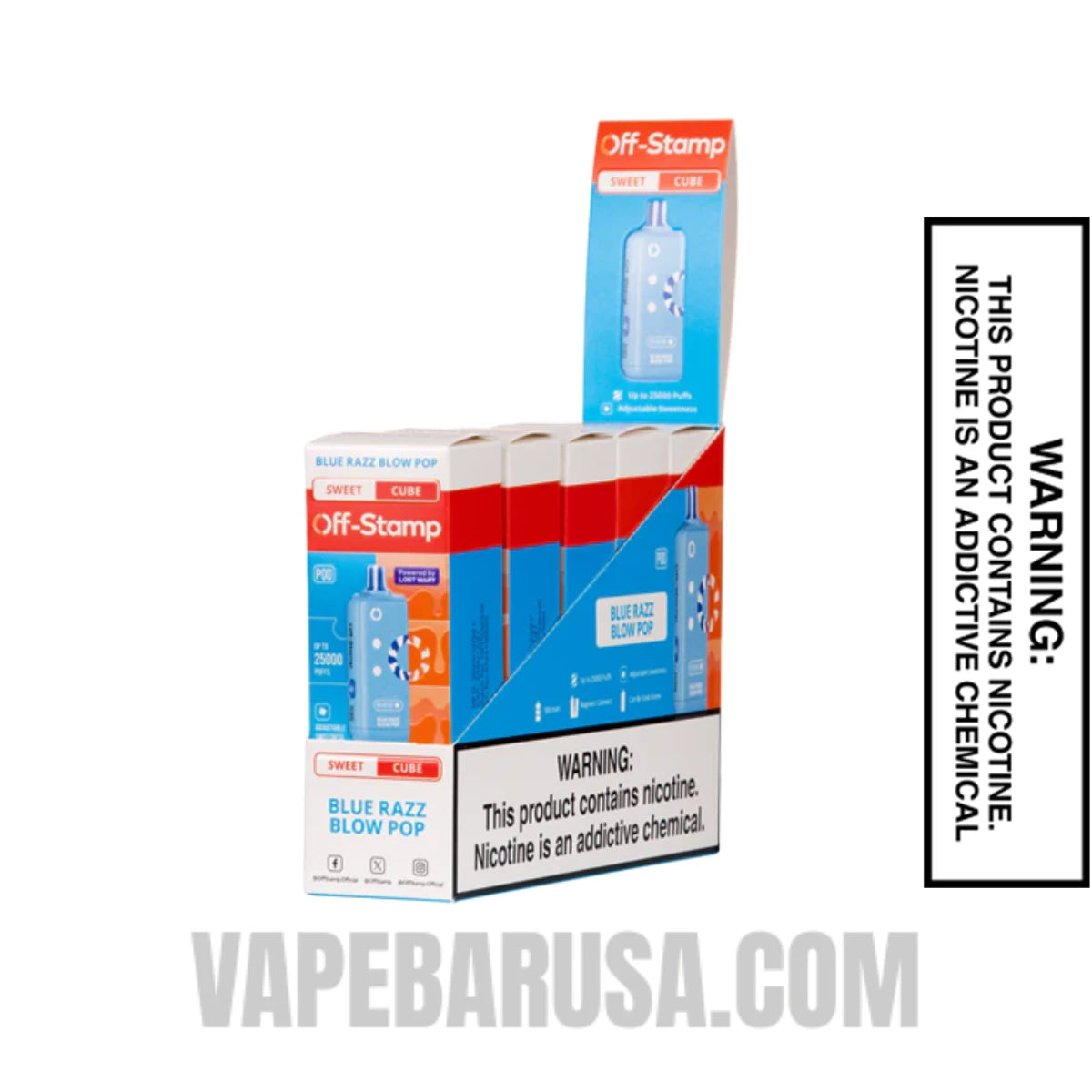 Blue Razz Blow Pop Off Stamp Sweet Cube 25K Disposable Pod With bundle Pack Blue Razz Blow Pop Off Stamp Sweet Cube 25K Disposable Pod With bundle Pack