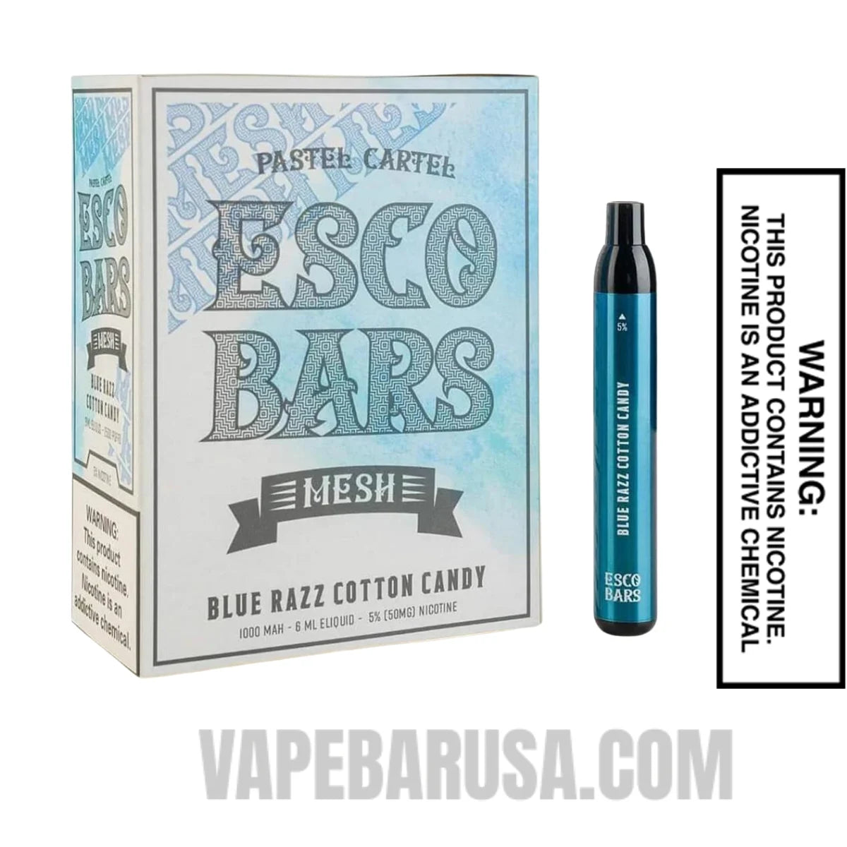 Blue Razz Cotton Esco Bar 2500 Puffs Disposable Vape with Bundle Pack Blue Razz Cotton Esco Bar 2500 Puffs Disposable Vape with Bundle Pack