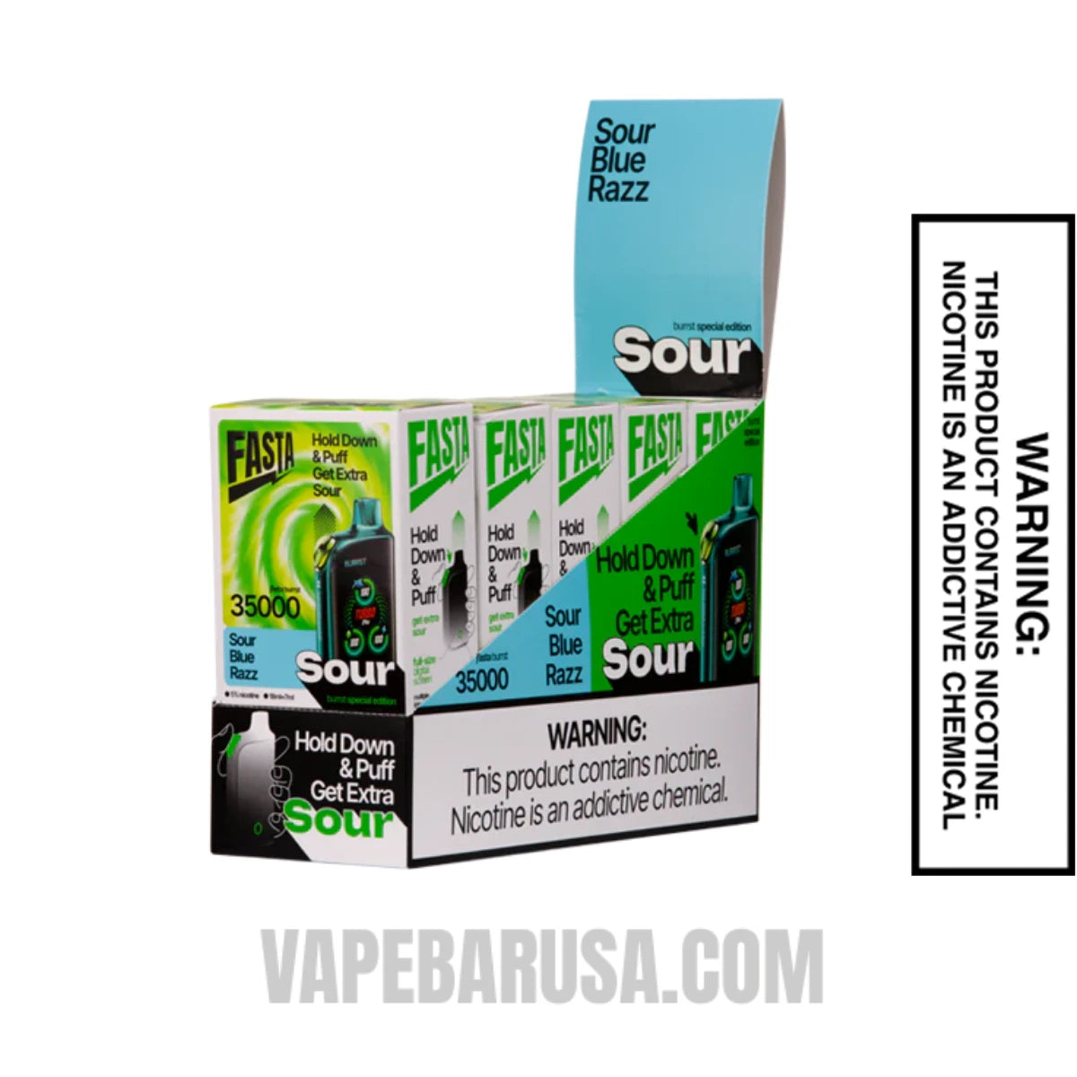 Blue Razz Ice Fasta Burrst 35000 (Sour Edition) Disposable Vape With Bundle Pack Blue Razz Ice Fasta Burrst 35000 (Sour Edition) Disposable Vape With Bundle Pack