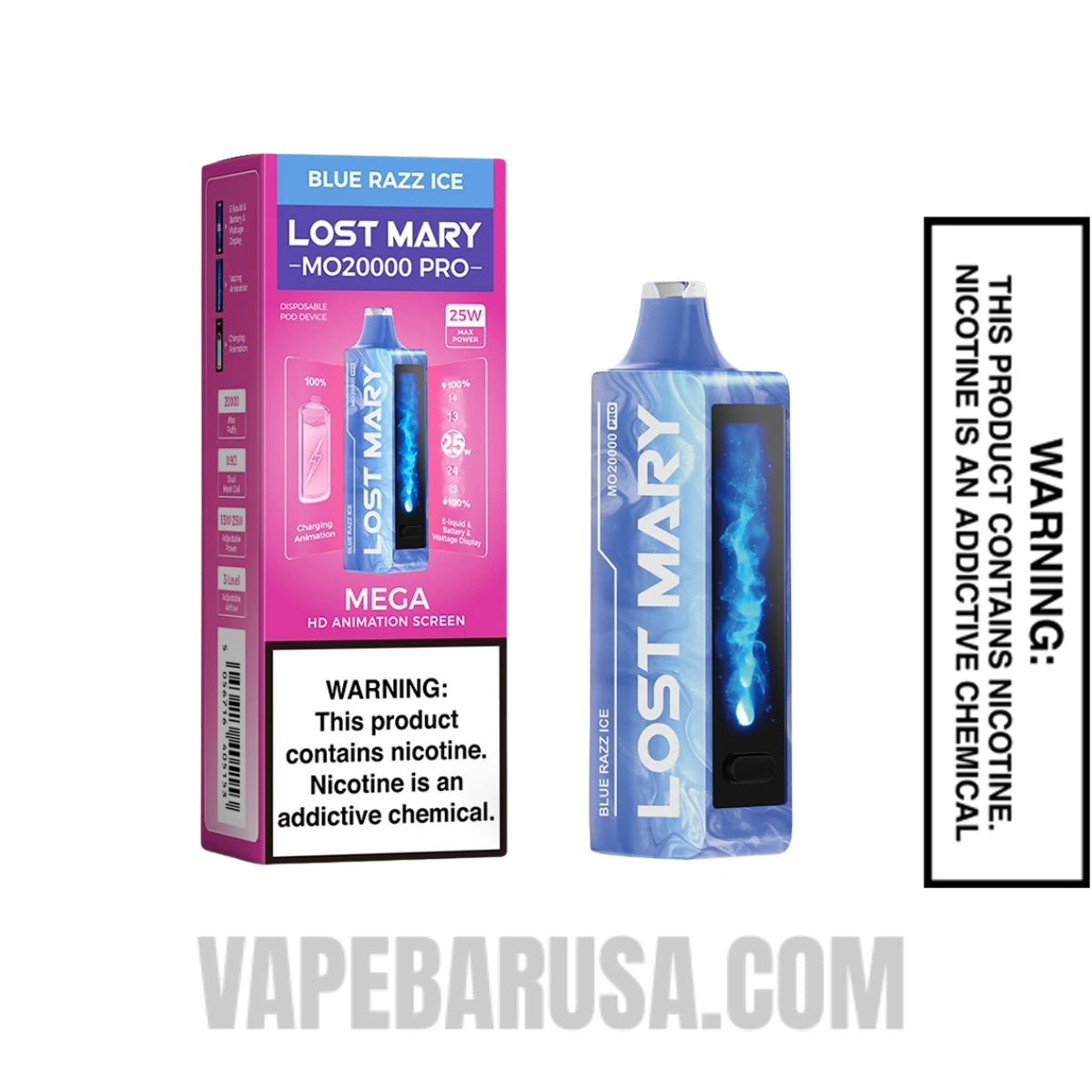 Blue Razz Ice Lost Mary MO20000 Disposable Vape With Package Box Blue Razz Ice Lost Mary MO20000 Disposable Vape With Package Box