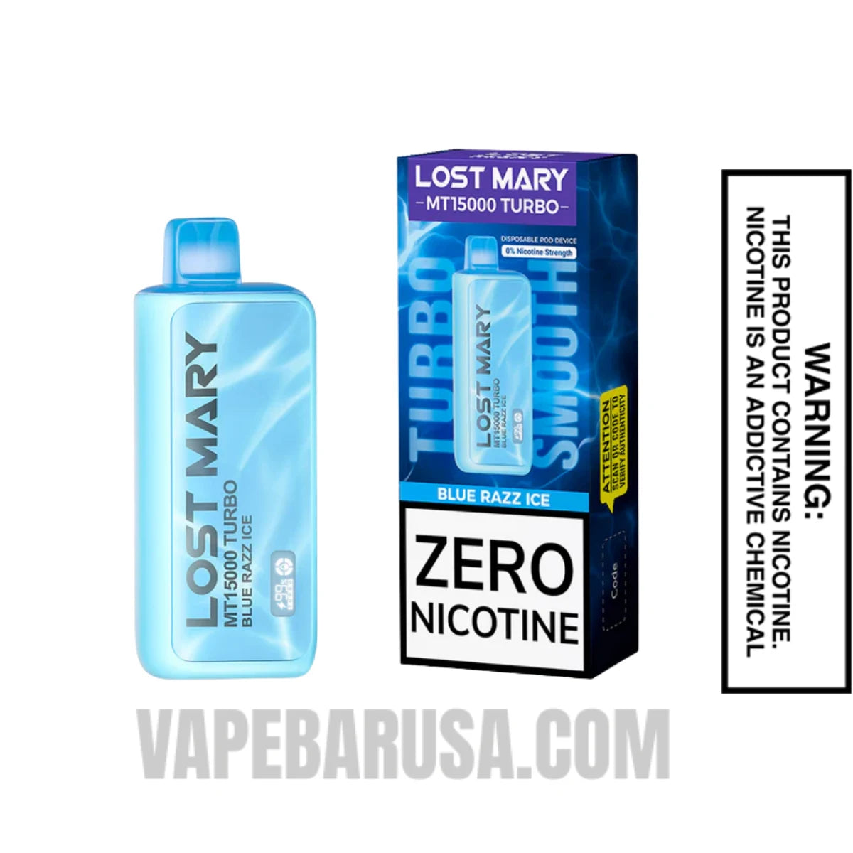 Blue Razz Ice Lost Mary MT15000 Turbo Vape - 0% Nic With Package Box Blue Razz Ice Lost Mary MT15000 Turbo Vape - 0% Nic With Package Box