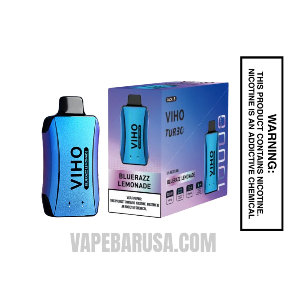 Blue Razz Lemonade VIHO Turbo Vape 10000 Puffs With Bundle Pack Blue Razz Lemonade VIHO Turbo Vape 10000 Puffs With Bundle Pack