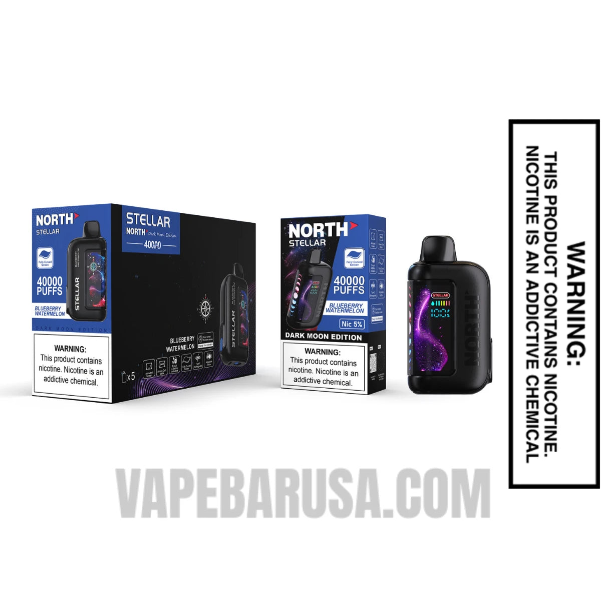Blueberry Watermelon North Stellar Dark Moon 40K Disposable Vape with Bundle box Blueberry Watermelon North Stellar Dark Moon 40K Disposable Vape with Bundle box