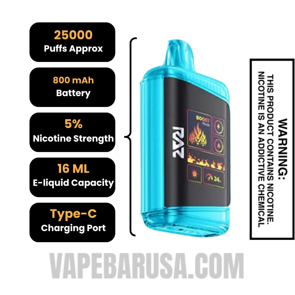 Blueberry Watermelon RAZ DC25000 Disposable Vape Specifications Blueberry Watermelon RAZ DC25000 Disposable Vape Specifications