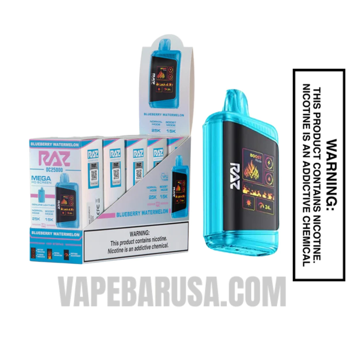 Blueberry Watermelon RAZ DC25000 Disposable Vape With Bundle Pack Blueberry Watermelon RAZ DC25000 Disposable Vape With Bundle Pack