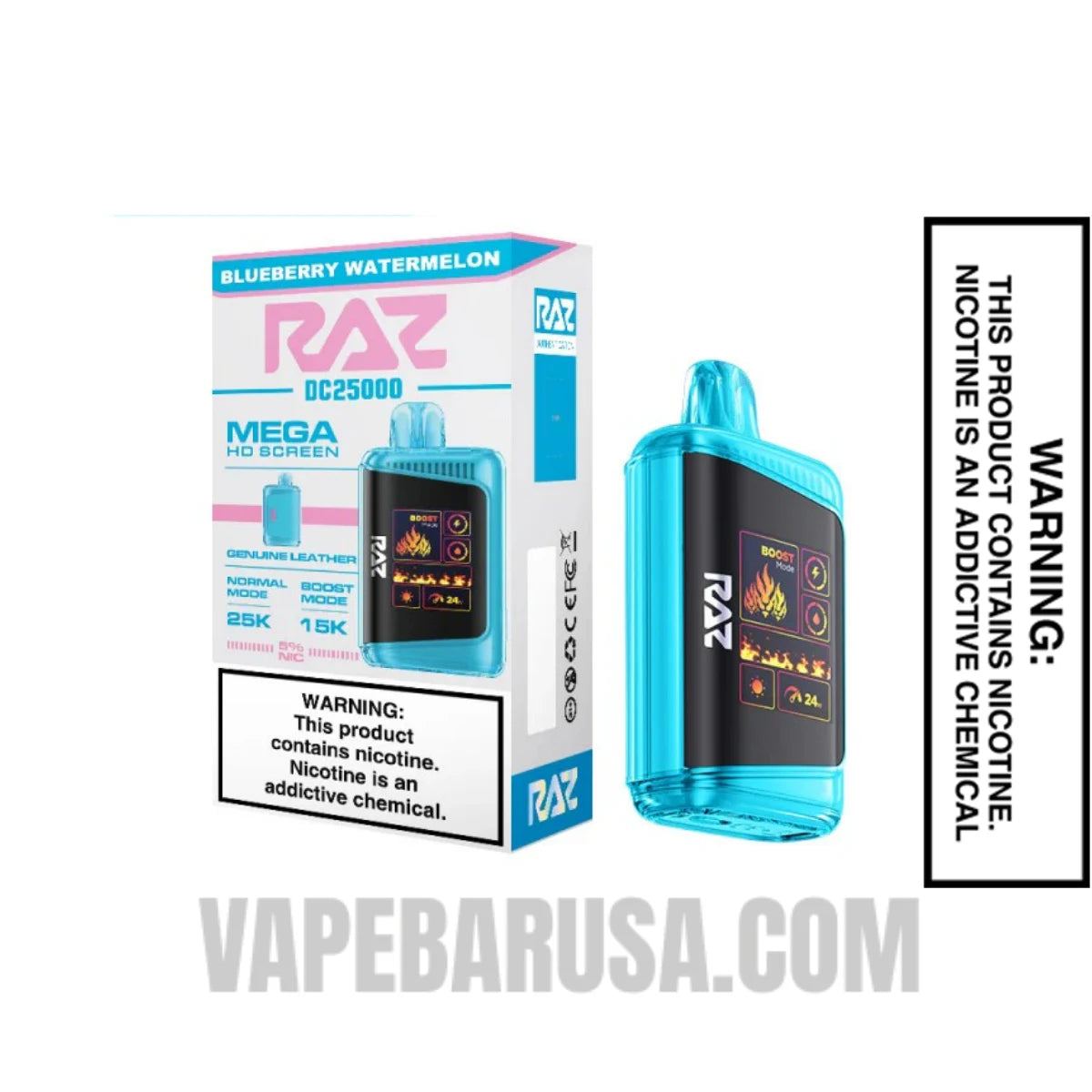 Blueberry Watermelon RAZ DC25000 Disposable Vape With Package Box Blueberry Watermelon RAZ DC25000 Disposable Vape With Package Box