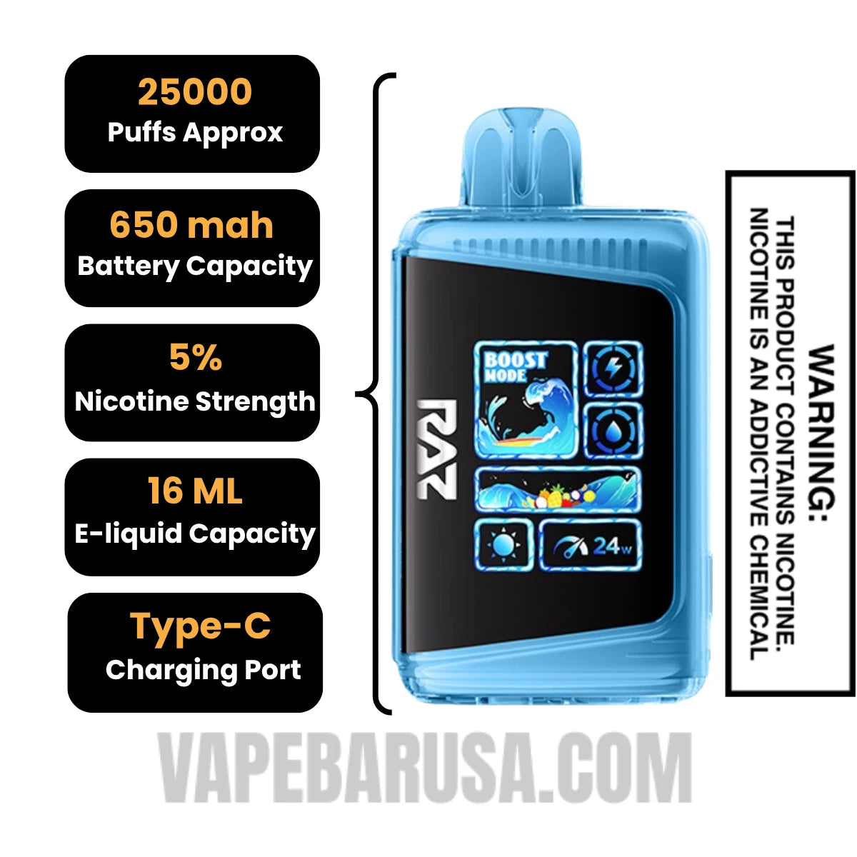 Blueberry Punch RAZ LTX 25000 Disposable Vape Specifications Blueberry Punch RAZ LTX 25000 Disposable Vape Specifications