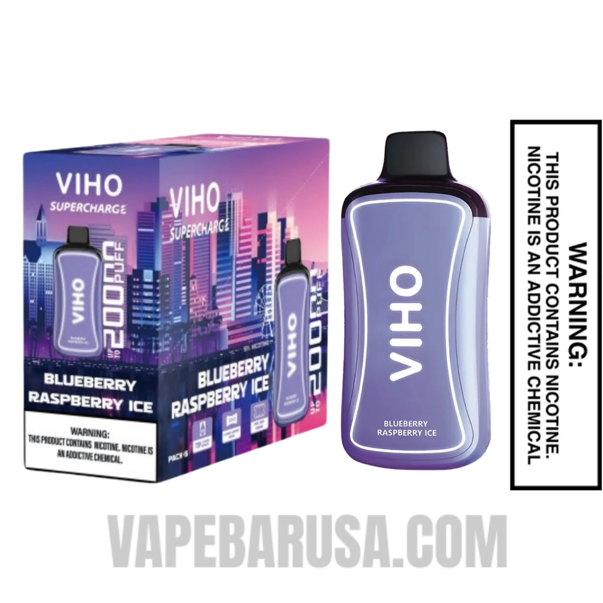 Blueberry Raspberry Ice VIHO Supercharge 20000 Puffs Vape With Bundle Pack Blueberry Raspberry Ice VIHO Supercharge 20000 Puffs Vape With Bundle Pack