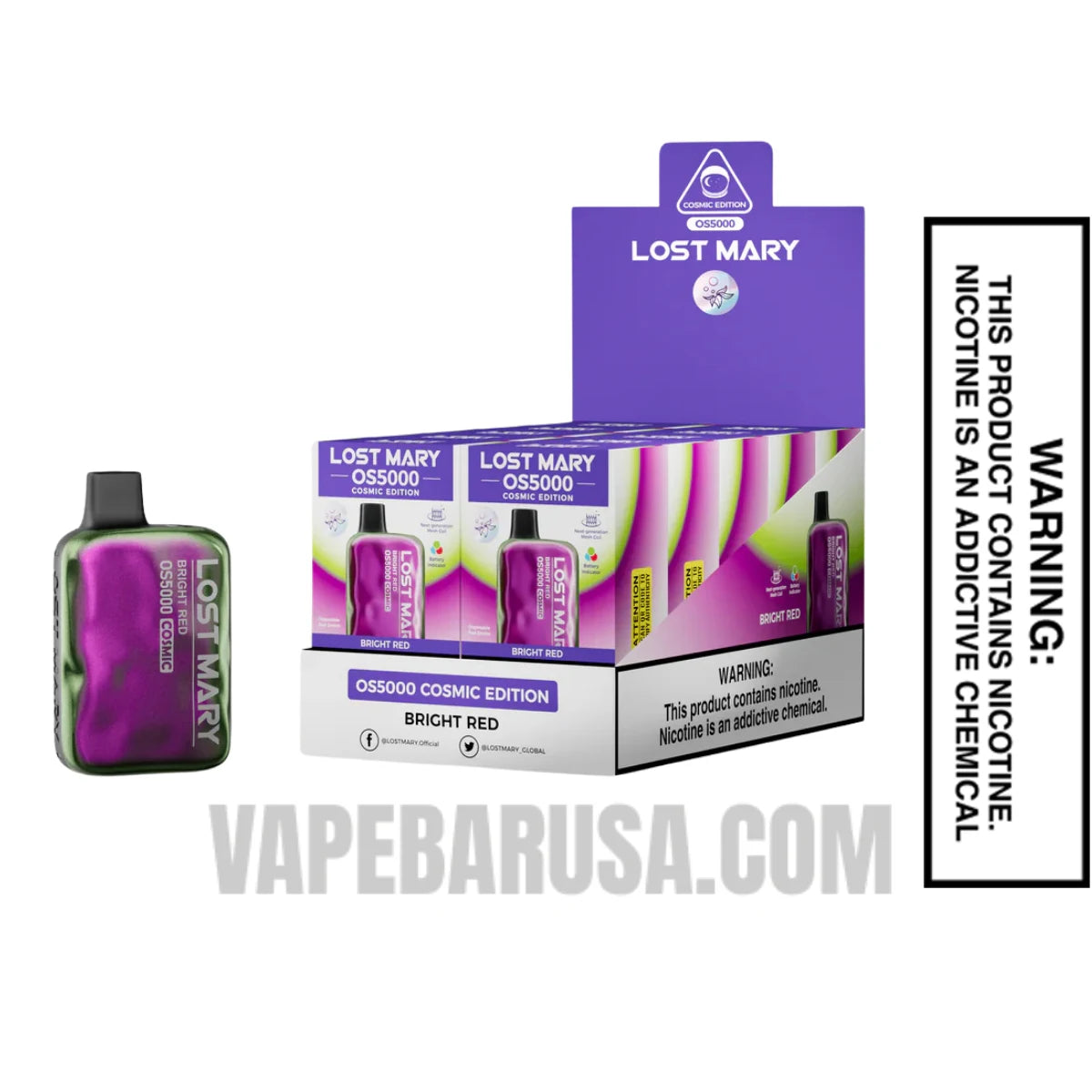 Bright Red Lost Mary OS5000 Cosmic Edition Vape With Bundle Pack Bright Red Lost Mary OS5000 Cosmic Edition Vape With Bundle Pack