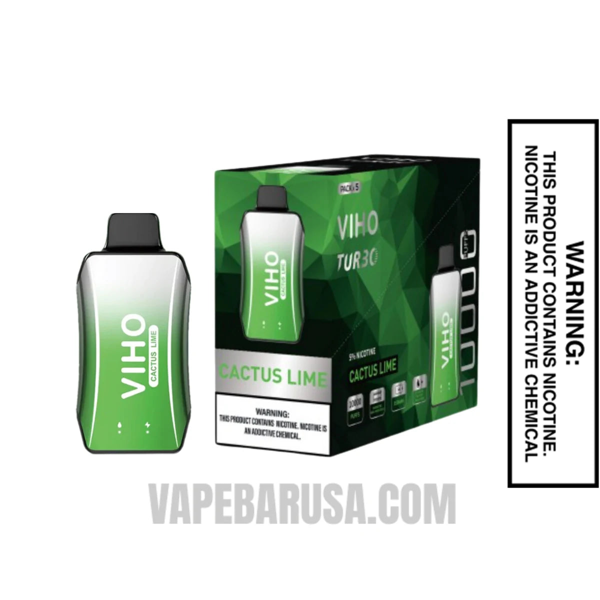Cactus Lime VIHO Turbo Vape 10000 Puffs With Bundle Pack Cactus Lime VIHO Turbo Vape 10000 Puffs With Bundle Pack