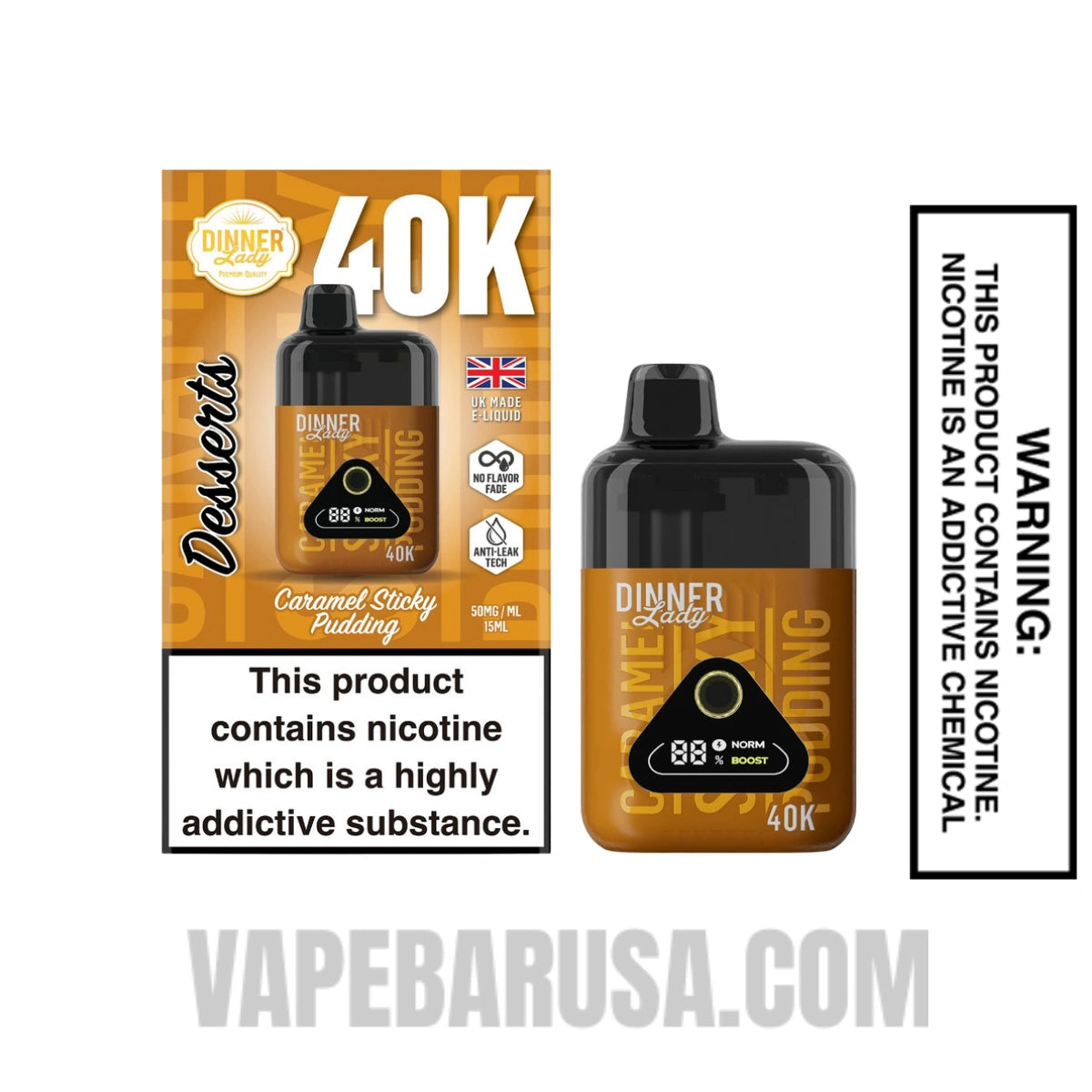 Caramel Sticky Pudding Dinner Lady 40K Disposable Vape With Package Box Caramel Sticky Pudding Dinner Lady 40K Disposable Vape With Package Box