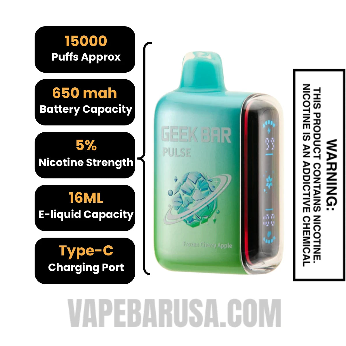 Cherry Apple Geek Bar Pulse Frozen Edition Vape Specifications Cherry Apple Geek Bar Pulse Frozen Edition Vape Specifications