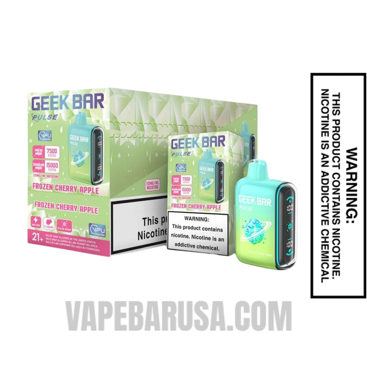 Cherry Apple Geek Bar Pulse Frozen Edition Vape With Bundle Pack Cherry Apple Geek Bar Pulse Frozen Edition Vape With Bundle Pack
