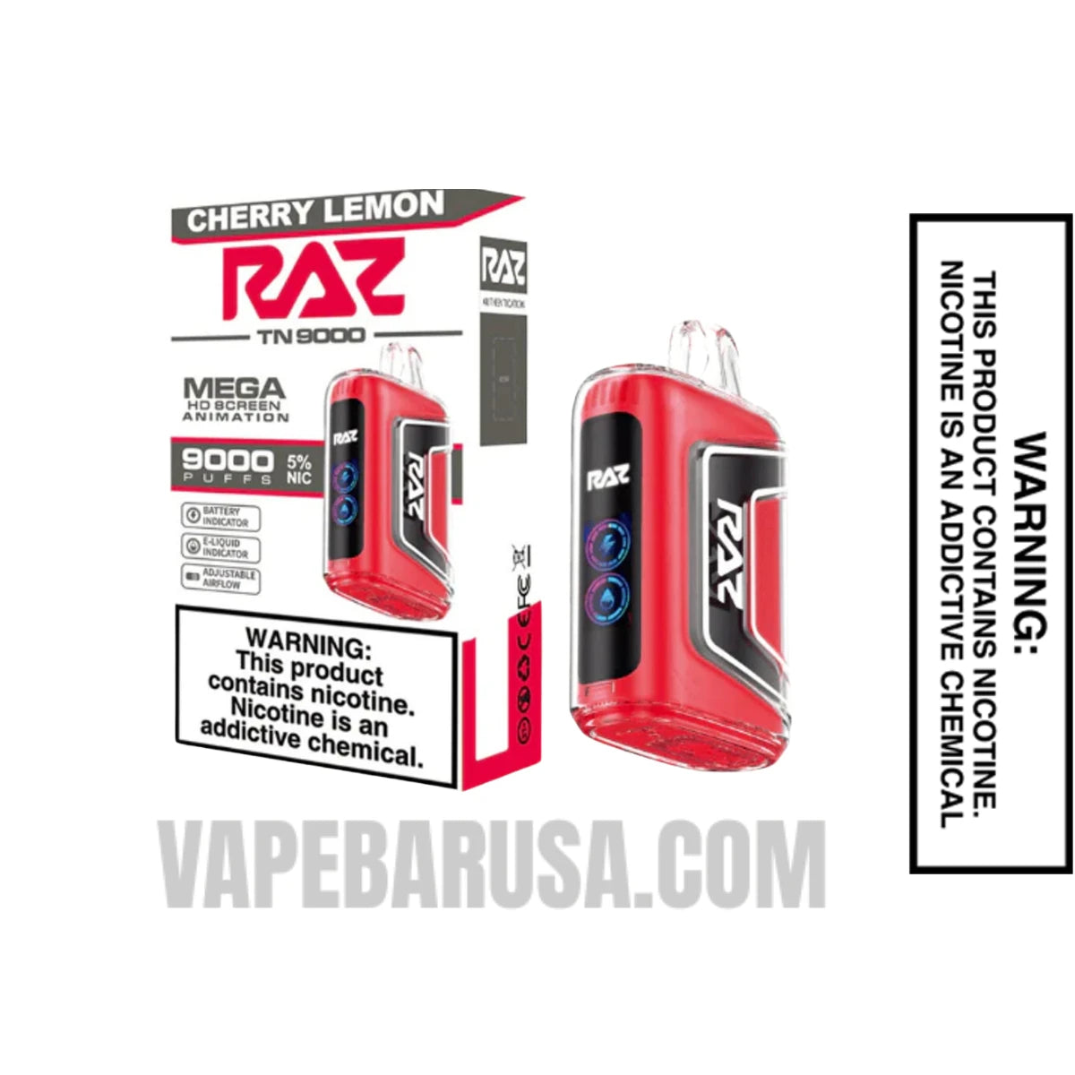 Cherry Lemon RAZ TN9000 Disposable Vape With Package Box Cherry Lemon RAZ TN9000 Disposable Vape With Package Box