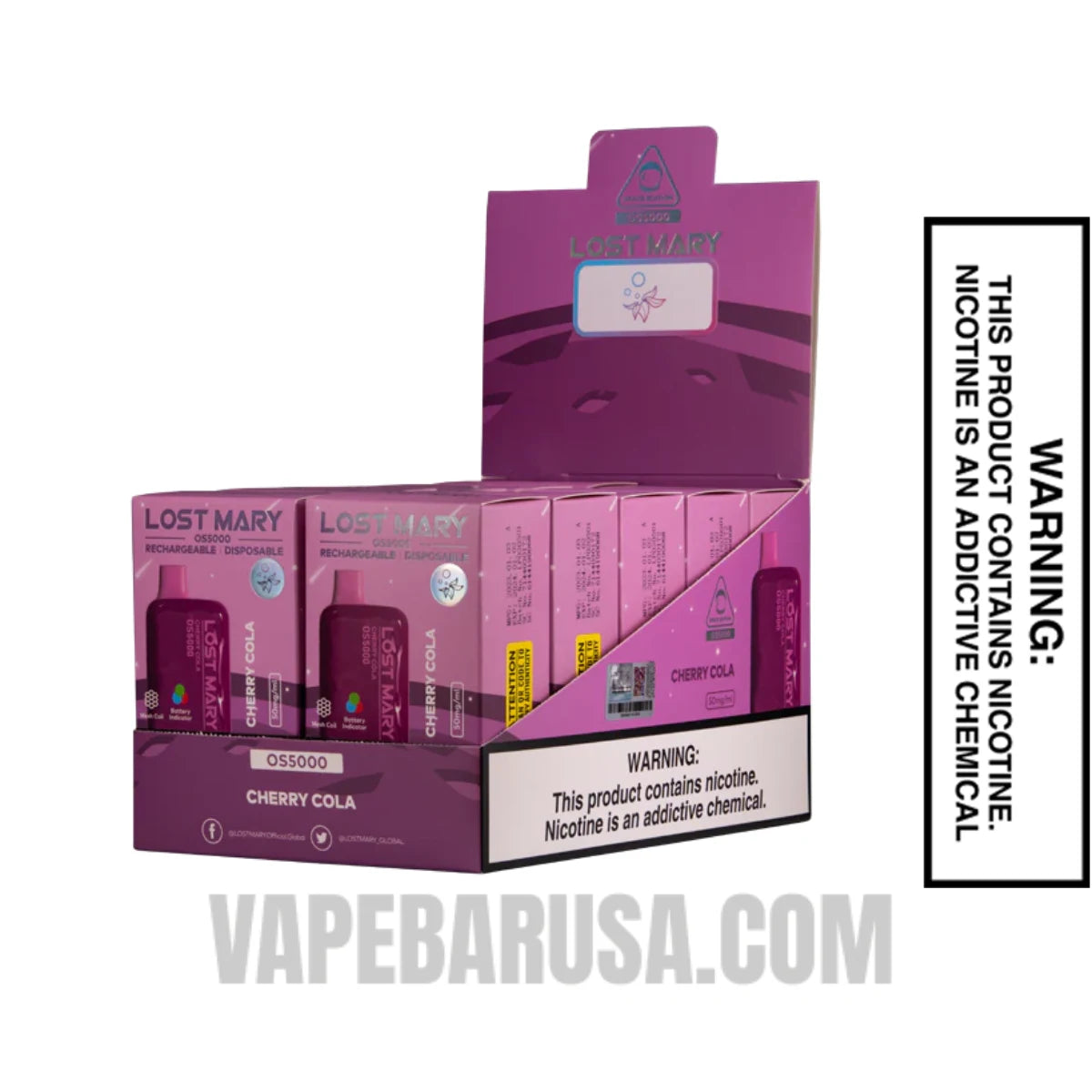 Cherry Cola Lost Mary OS5000 Disposable Vape With Bundle Pack Cherry Cola Lost Mary OS5000 Disposable Vape With Bundle Pack