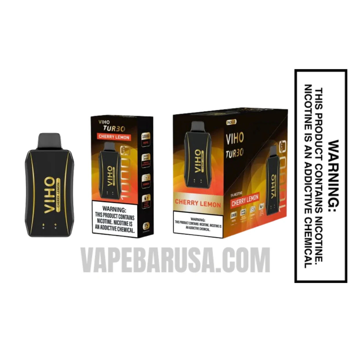 Cherry Lemon VIHO Turbo Vape 10000 Puffs With Bundle Pack Cherry Lemon VIHO Turbo Vape 10000 Puffs With Bundle Pack
