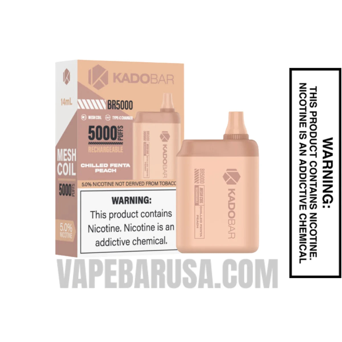 Chilled Fenta Peach Kado Bar BR5000 Disposable Vape With Package Box Chilled Fenta Peach Kado Bar BR5000 Disposable Vape With Package Box